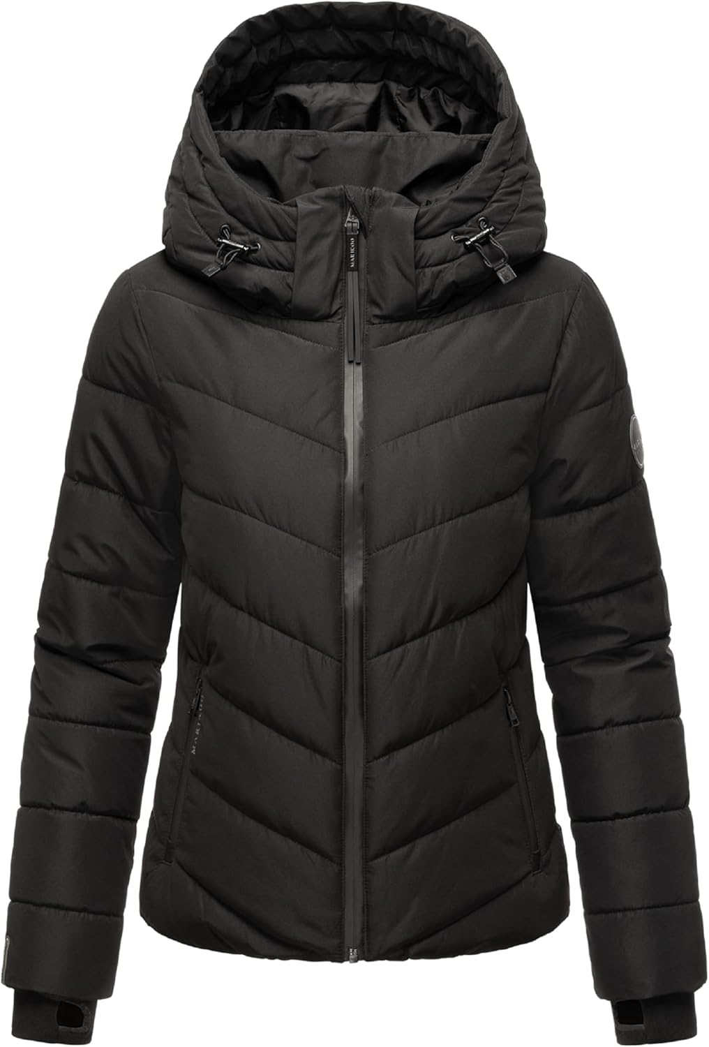 MARIKOO Women's Winter Jacket, Warm Quilted Jacket with Detachable Hood, Samuiaa XVI XS-3XL