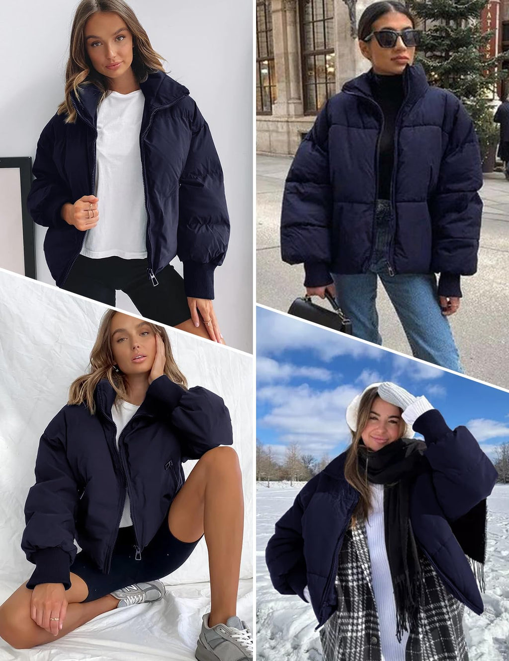 Gihuo Women’s Winter Cropped Puffer Jacket Coat Short Warm Quilted Jacket 2026