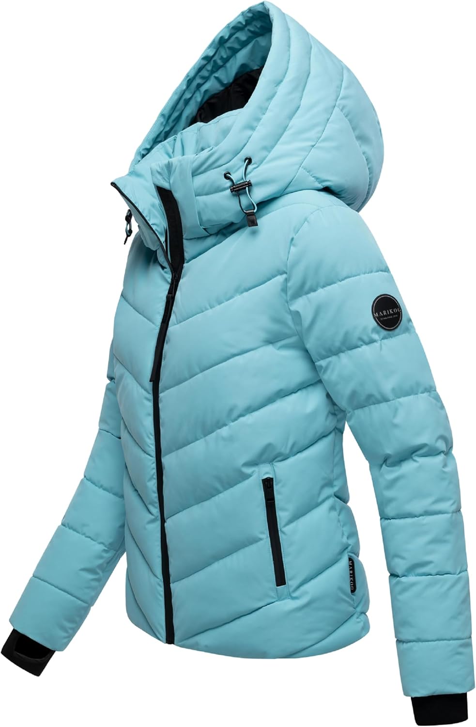 MARIKOO Women's Winter Jacket, Warm Quilted Jacket with Detachable Hood, Samuiaa XVI XS-3XL