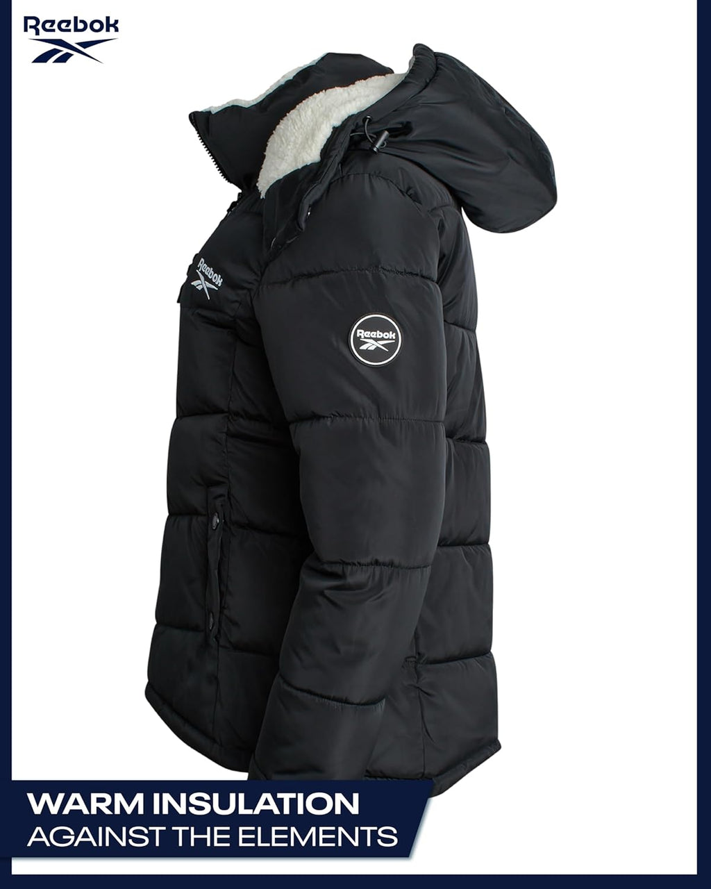 Reebok Womens Puffer Jacket - Heavyweight Puffer Coat with Faux Fur Trim Hood - Outerwear Down Winter Jackets for Women