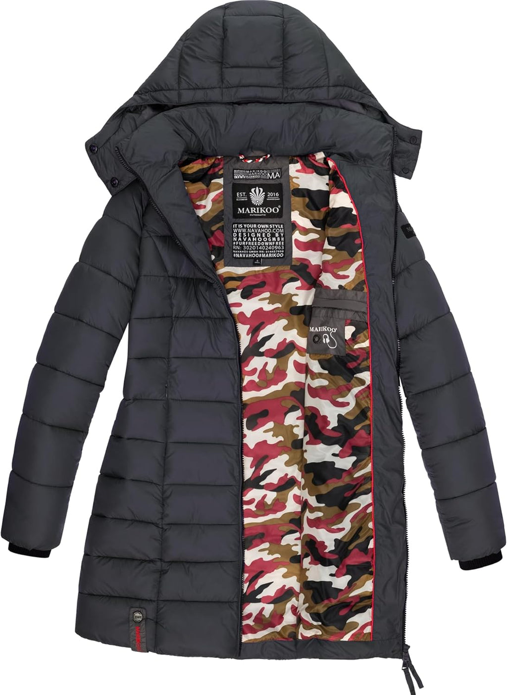 Marikoo Women's Quilted Winter Coat with Evening Star in sizes XS-XXL