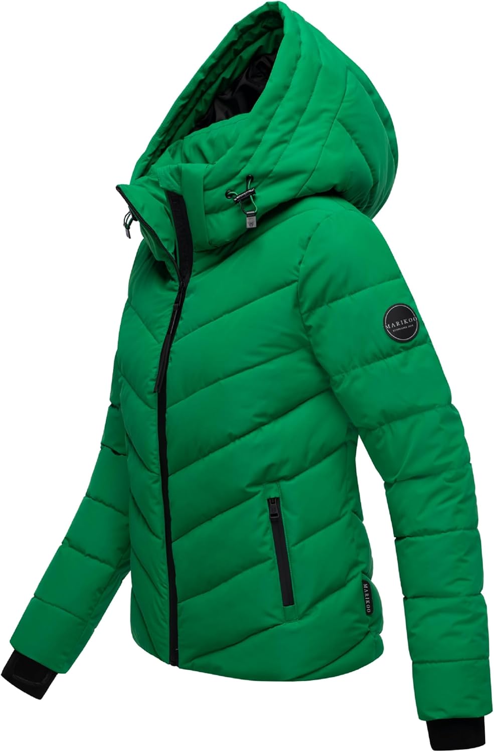 MARIKOO Women's Winter Jacket, Warm Quilted Jacket with Detachable Hood, Samuiaa XVI XS-3XL