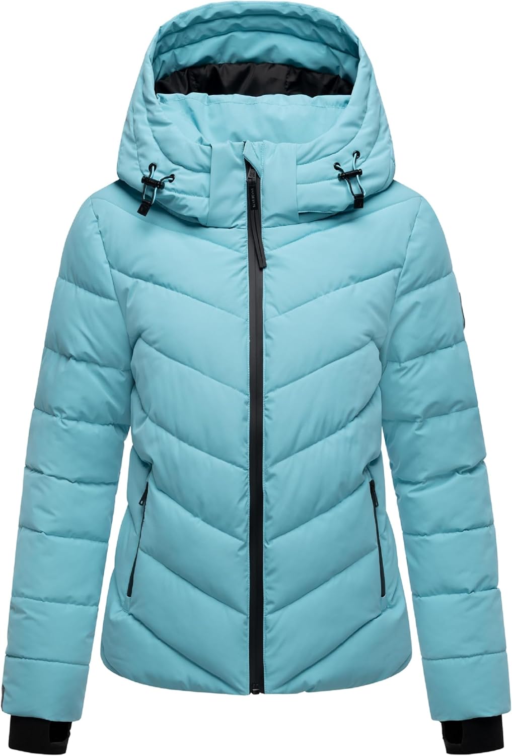 MARIKOO Women's Winter Jacket, Warm Quilted Jacket with Detachable Hood, Samuiaa XVI XS-3XL