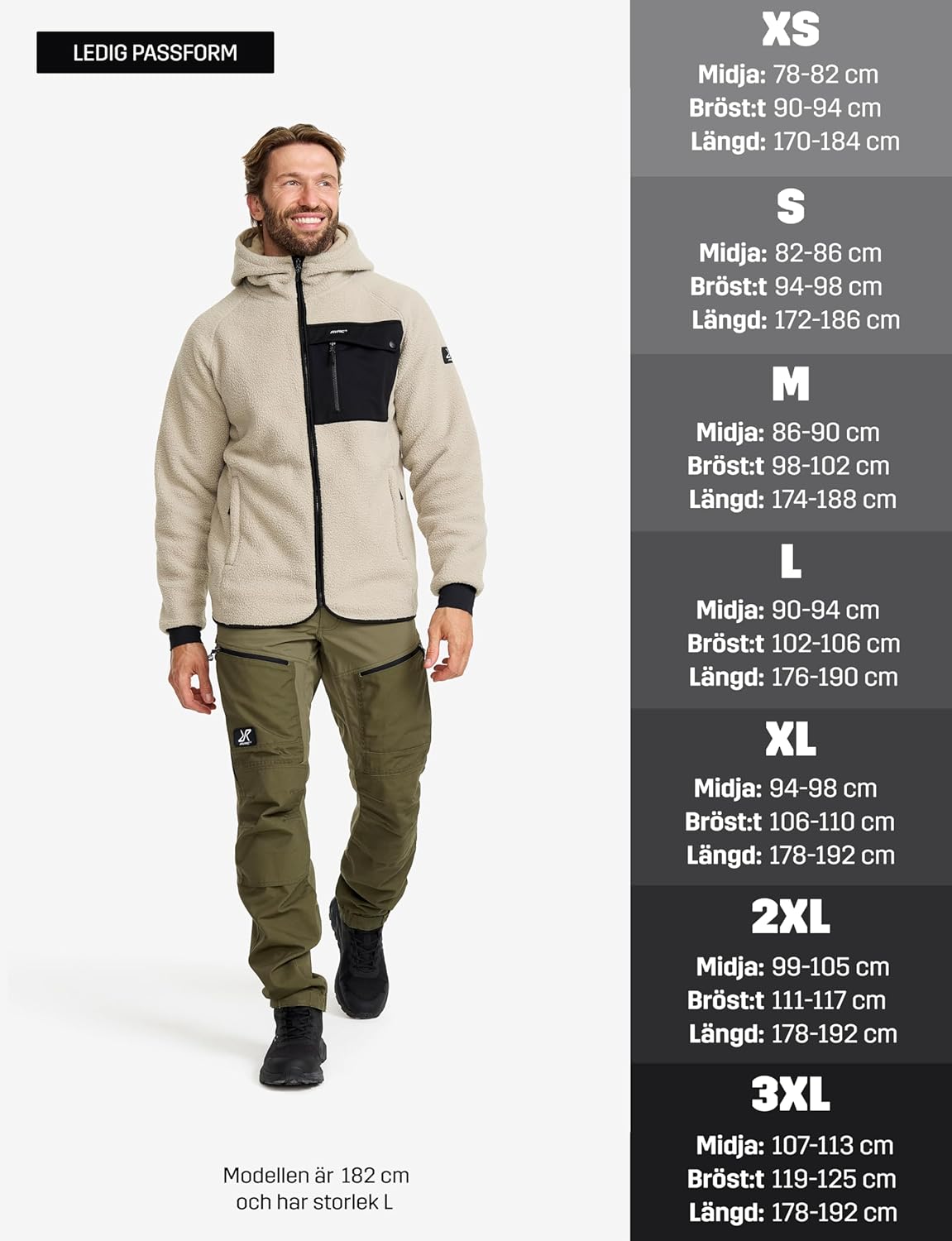 RevolutionRace Men's Sherpa Hoodie, Fleece Jacket for All Outdoor Activities
