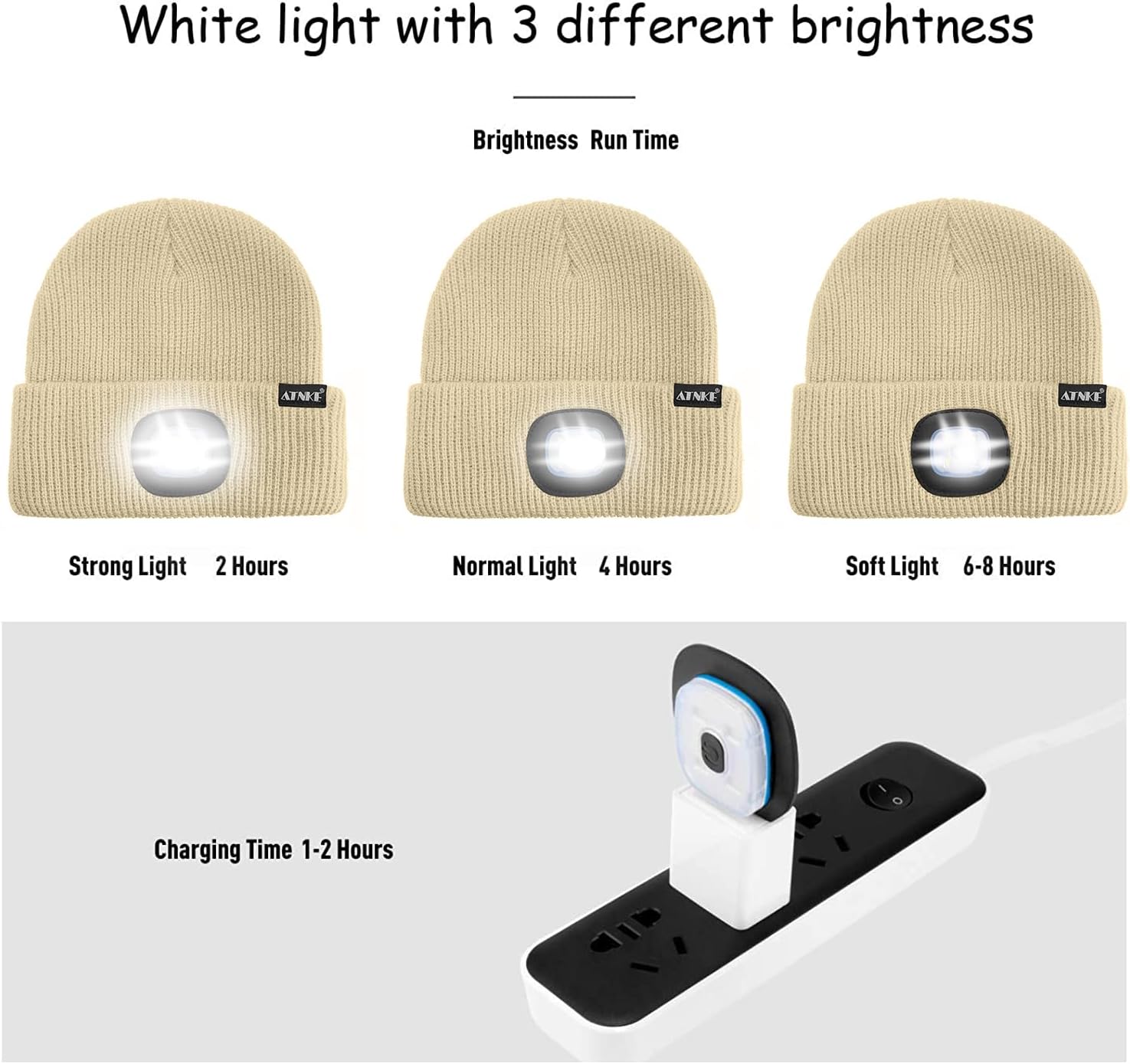 ATNKE Unisex winter hat with led light