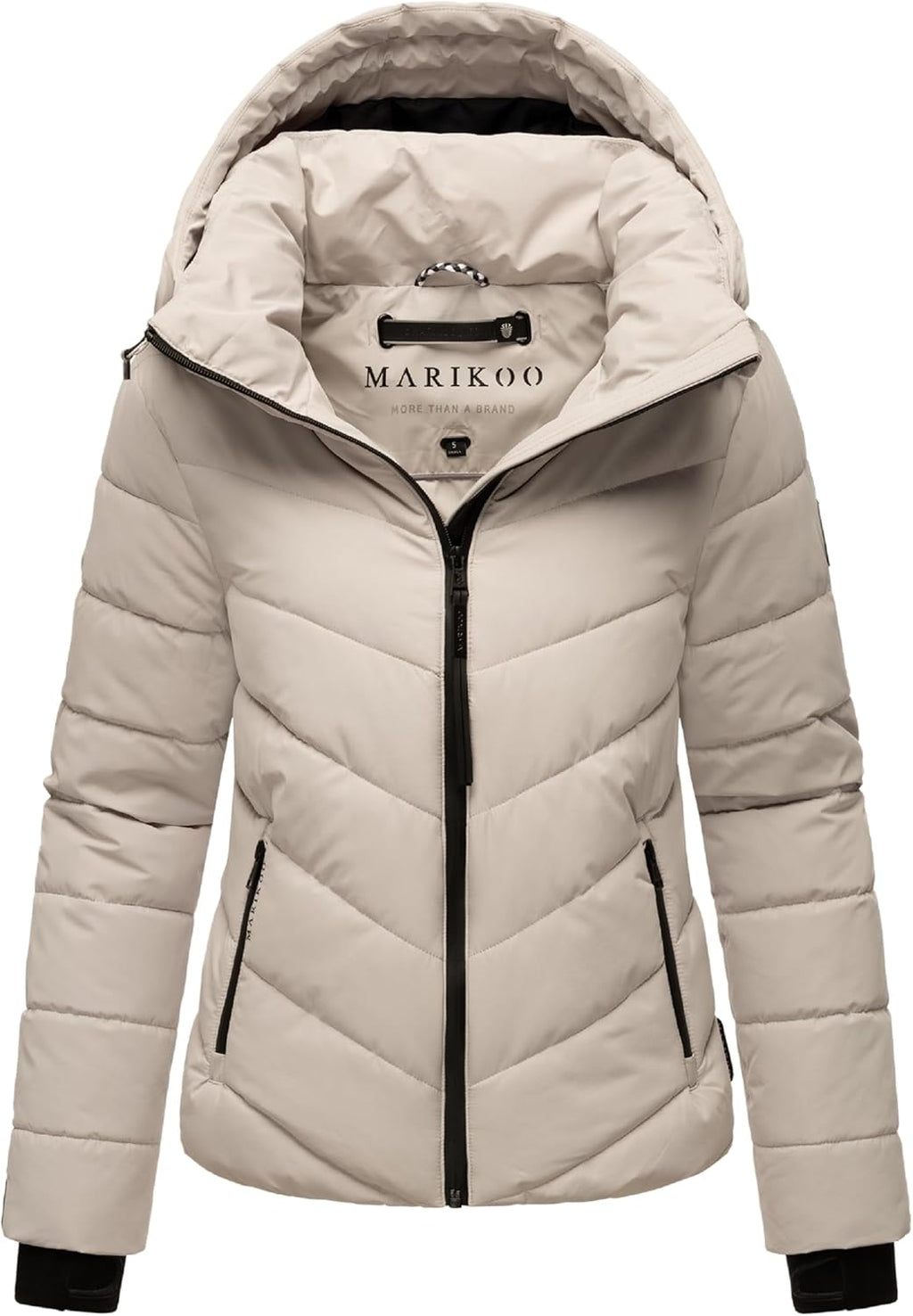 MARIKOO Women's Winter Jacket, Warm Quilted Jacket with Detachable Hood, Samuiaa XVI XS-3XL
