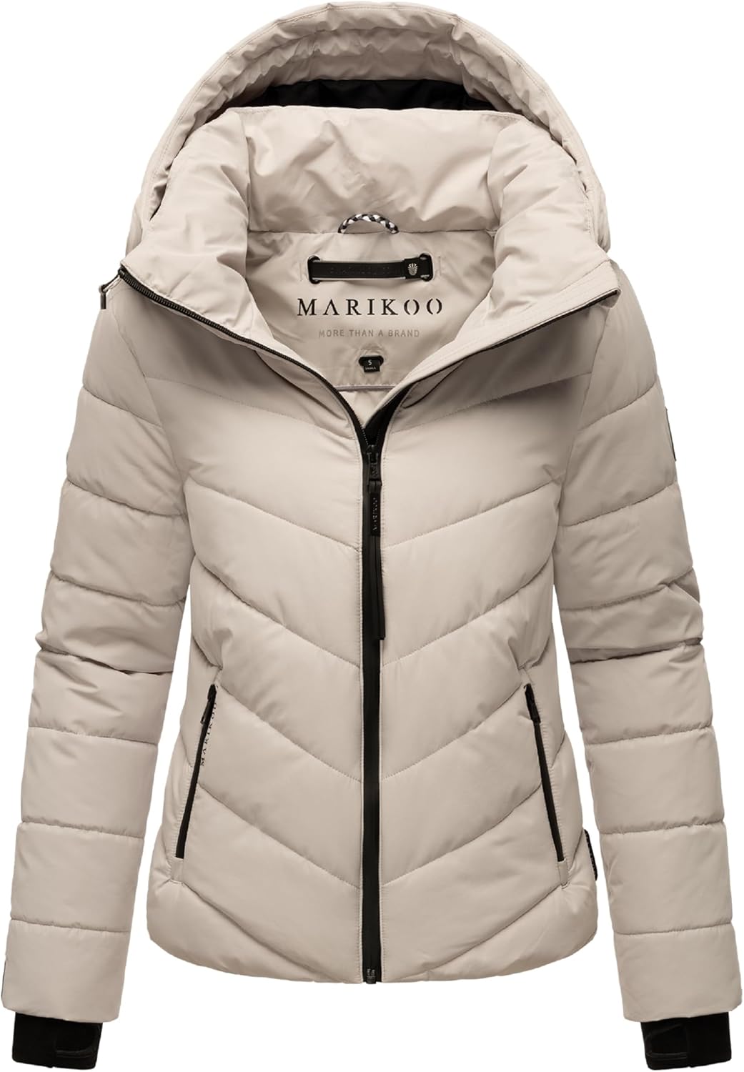MARIKOO Women's Winter Jacket, Warm Quilted Jacket with Detachable Hood, Samuiaa XVI XS-3XL