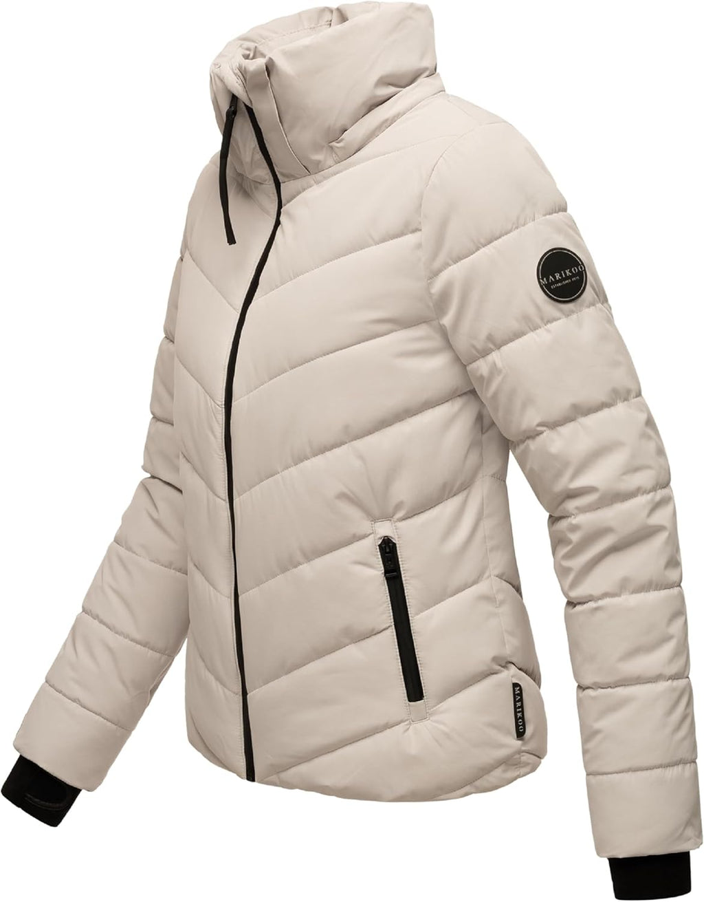 MARIKOO Women's Winter Jacket, Warm Quilted Jacket with Detachable Hood, Samuiaa XVI XS-3XL