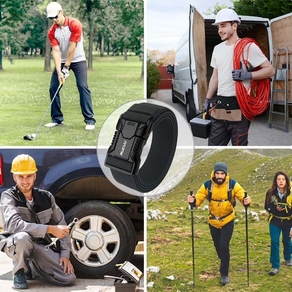 Men's Tactical Belt, Nylon Canvas Belt for Men, Military Tactical Belt, Adjustable Nylon Belts for Travel, Sports and Daily Use(Width 3.8cm)