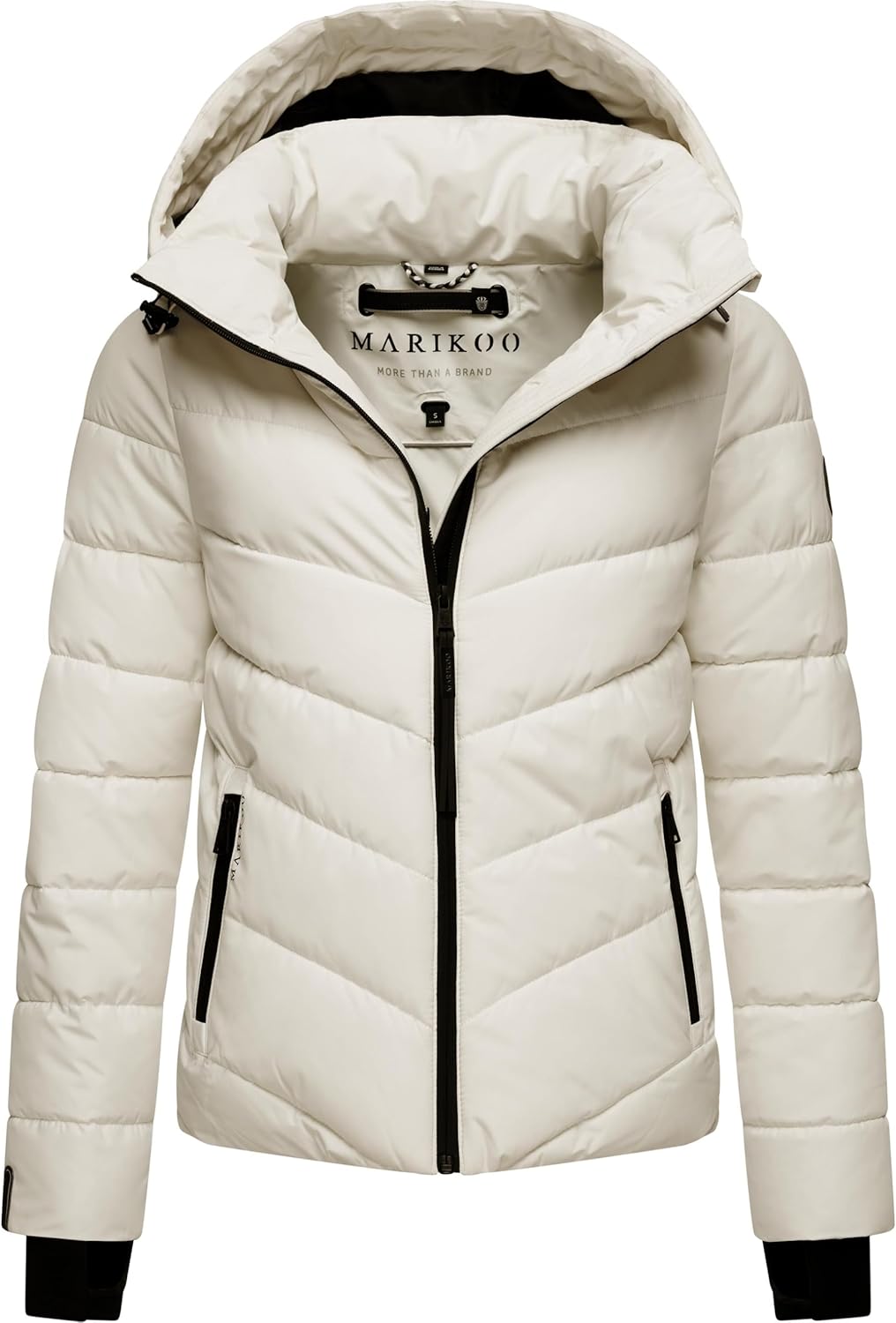 MARIKOO Women's Winter Jacket, Warm Quilted Jacket with Detachable Hood, Samuiaa XVI XS-3XL
