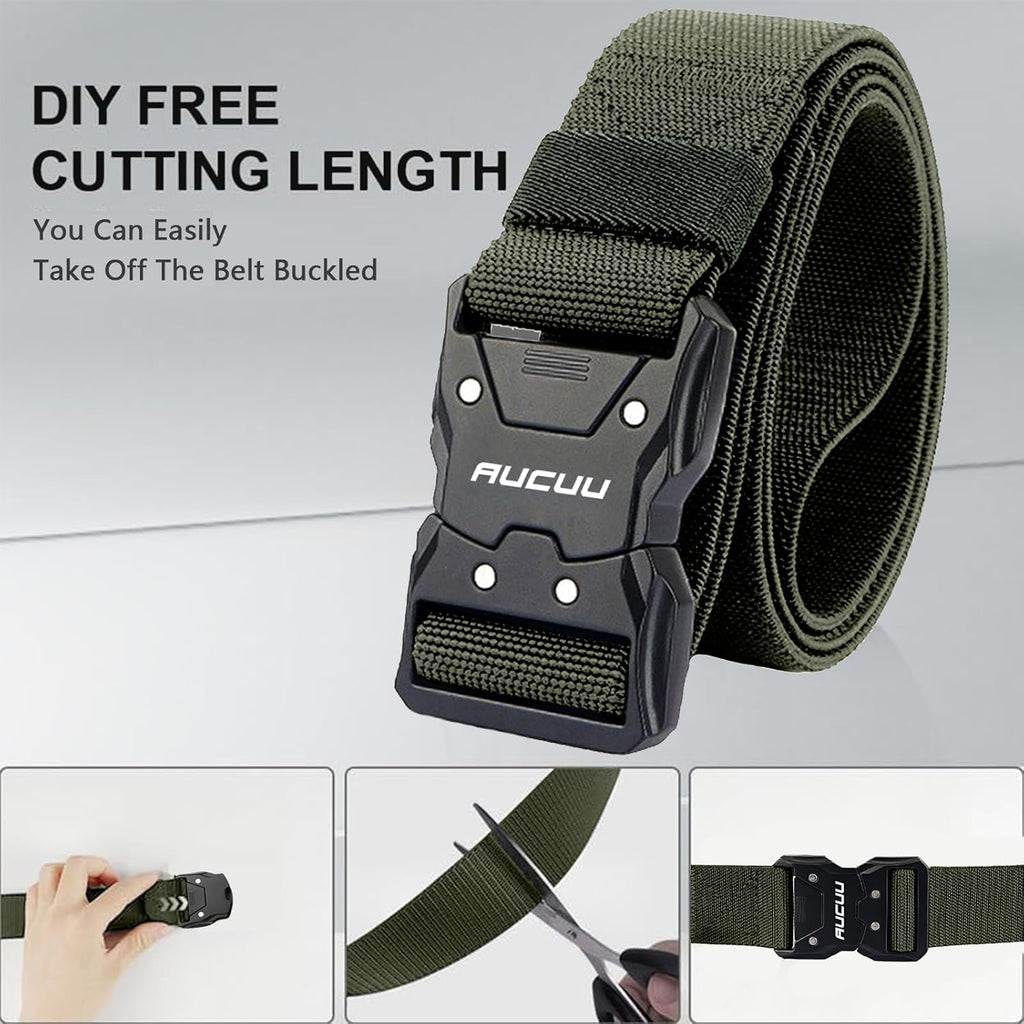 Men's Tactical Belt, Nylon Canvas Belt for Men, Military Tactical Belt, Adjustable Nylon Belts for Travel, Sports and Daily Use(Width 3.8cm)