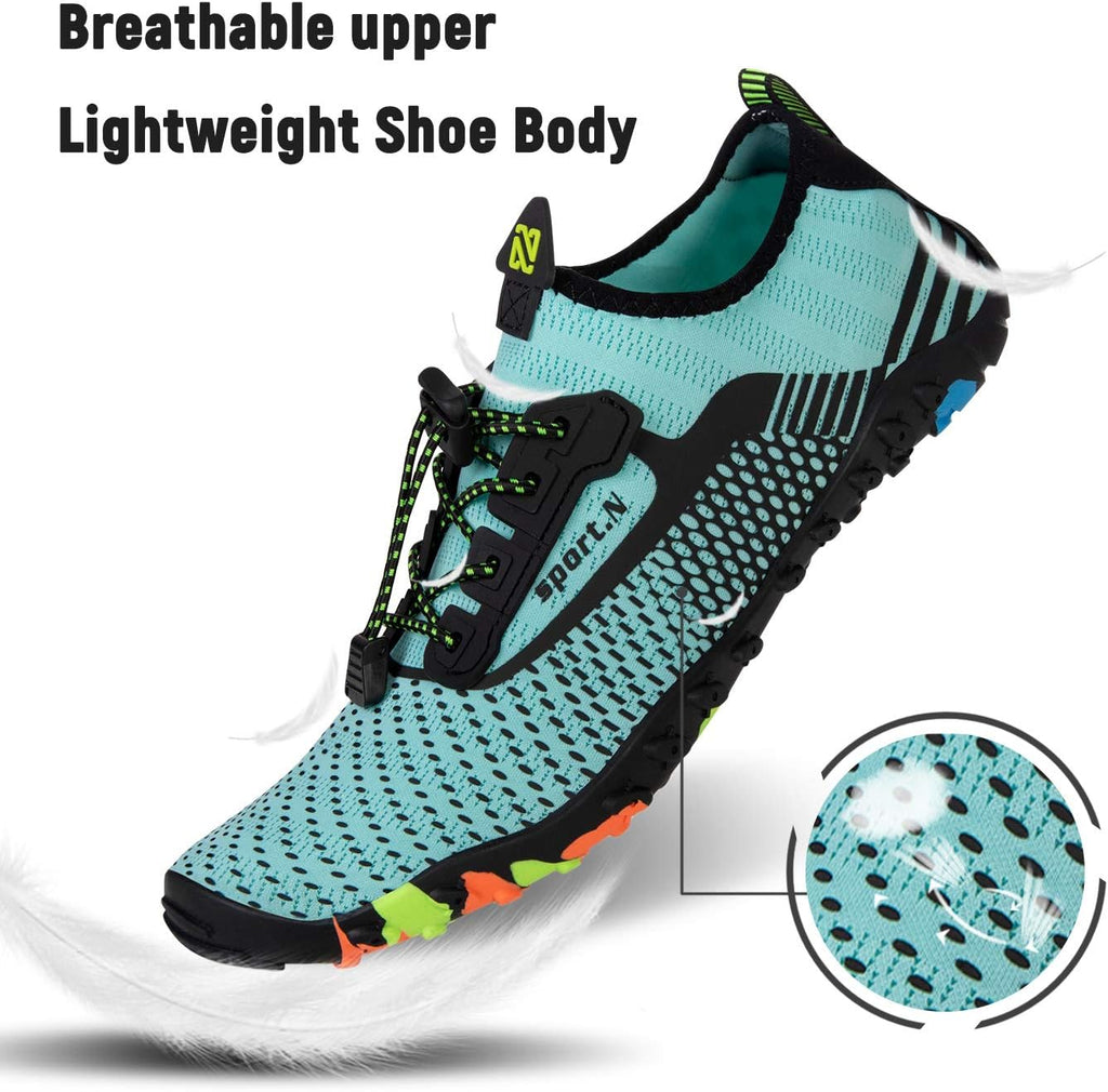 Water Shoes Men Women Quick Dry Sports Water Shoes Unisex Swimming Shoes with 14 Drainage Holes for Bath, Walking, Yoga, Lake, Beach, Garden, Park, Driving, Boating