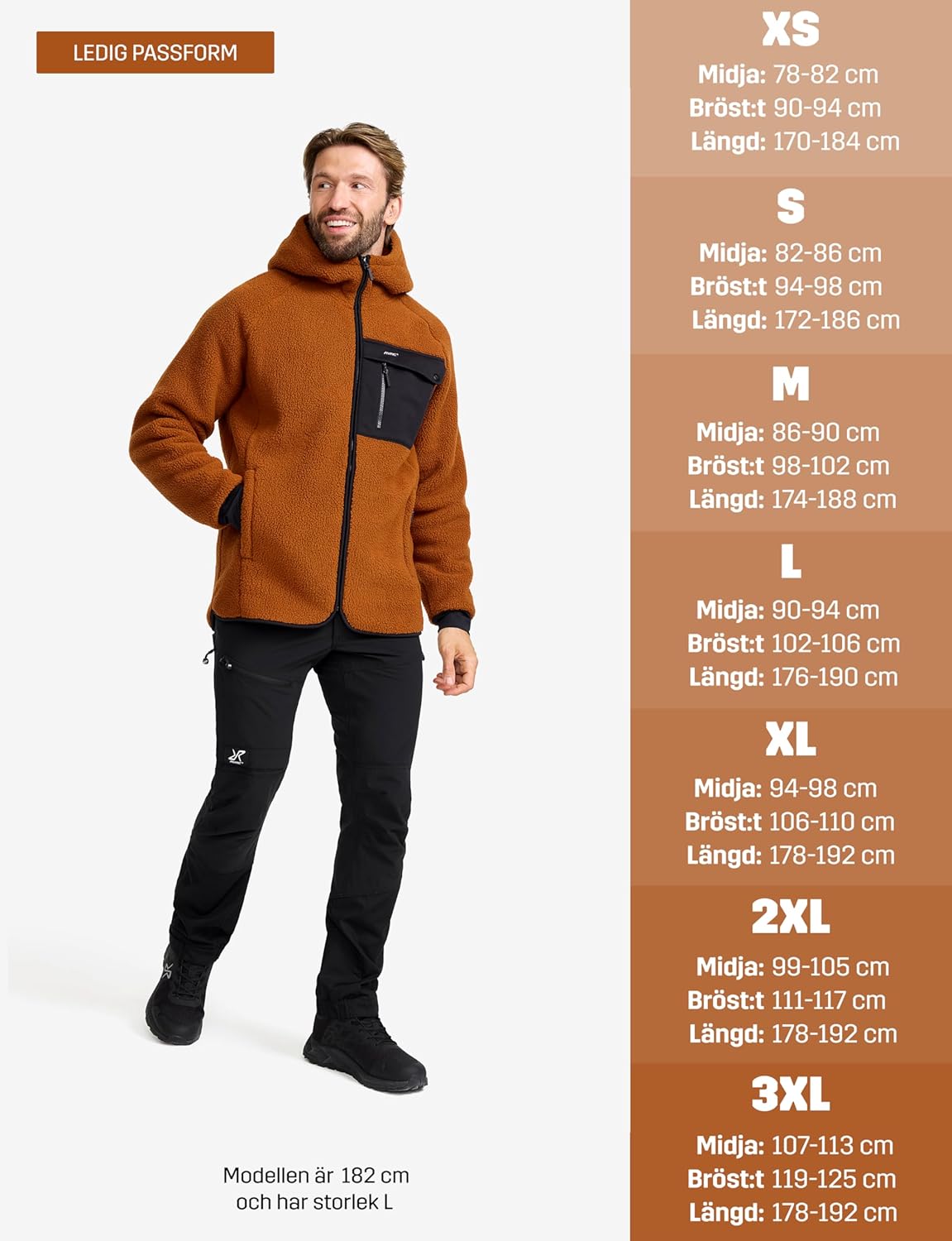RevolutionRace Men's Sherpa Hoodie, Fleece Jacket for All Outdoor Activities