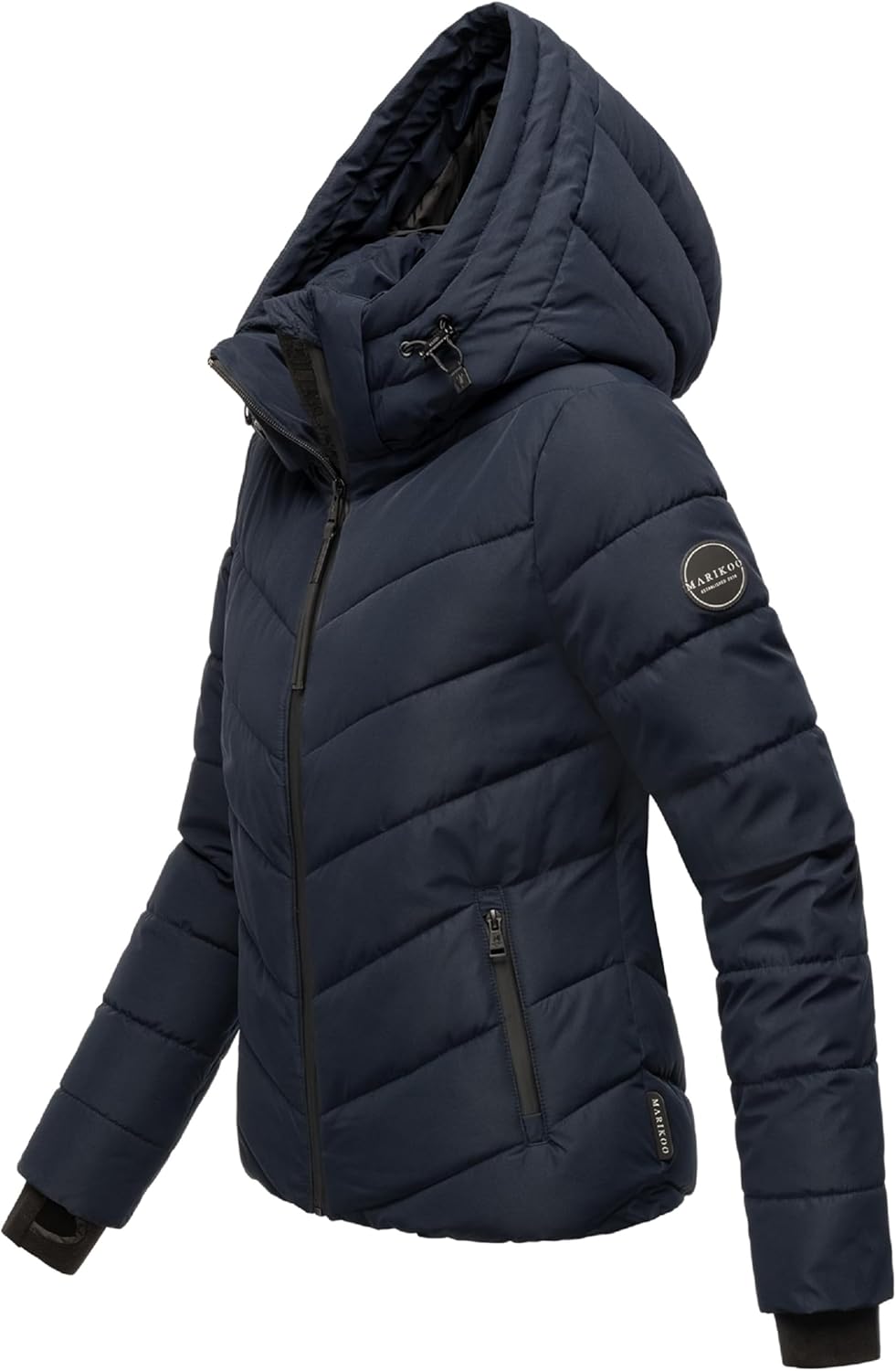 MARIKOO Women's Winter Jacket, Warm Quilted Jacket with Detachable Hood, Samuiaa XVI XS-3XL