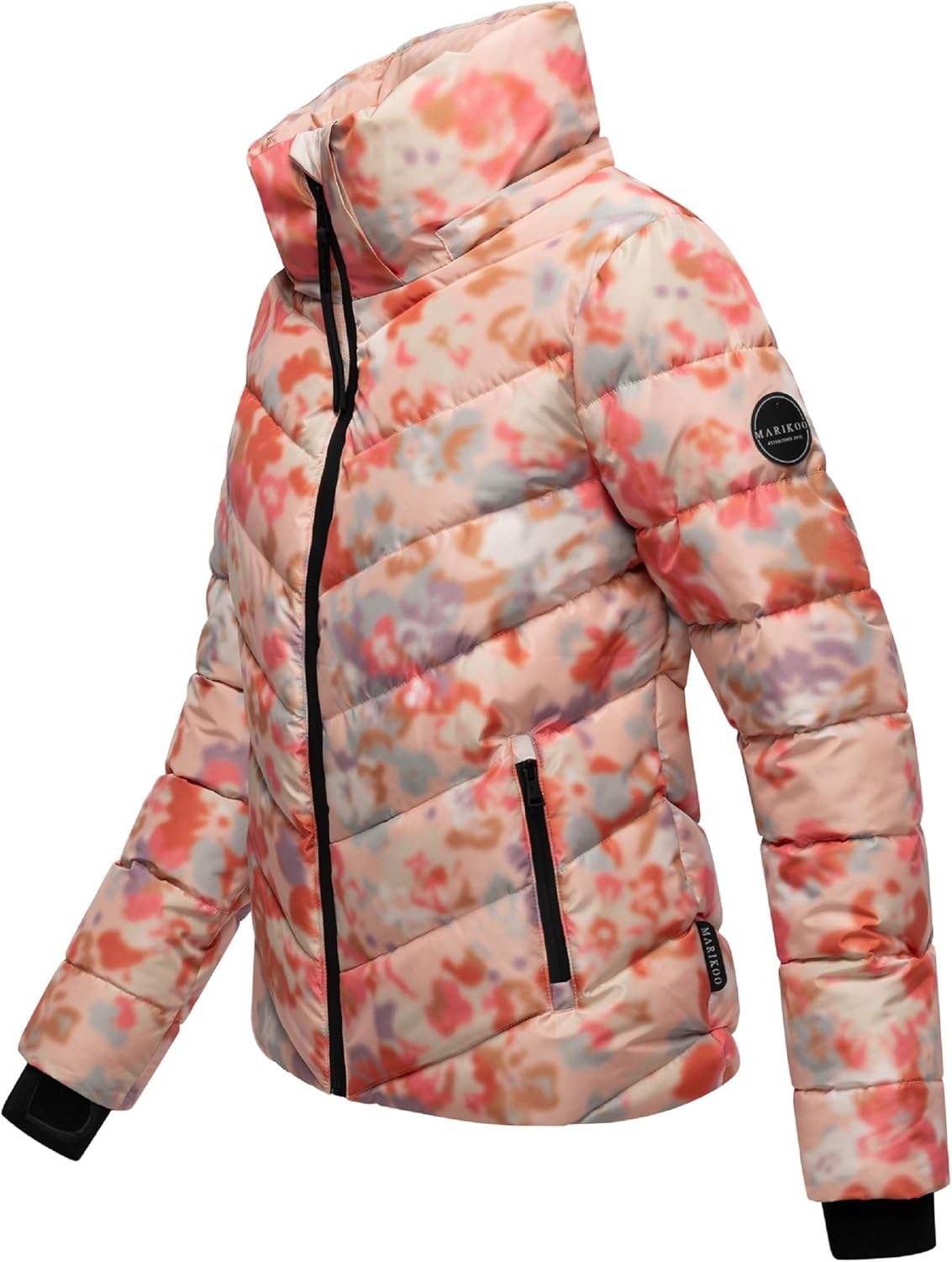 MARIKOO Women's Winter Jacket, Warm Quilted Jacket with Detachable Hood, Samuiaa XVI XS-3XL