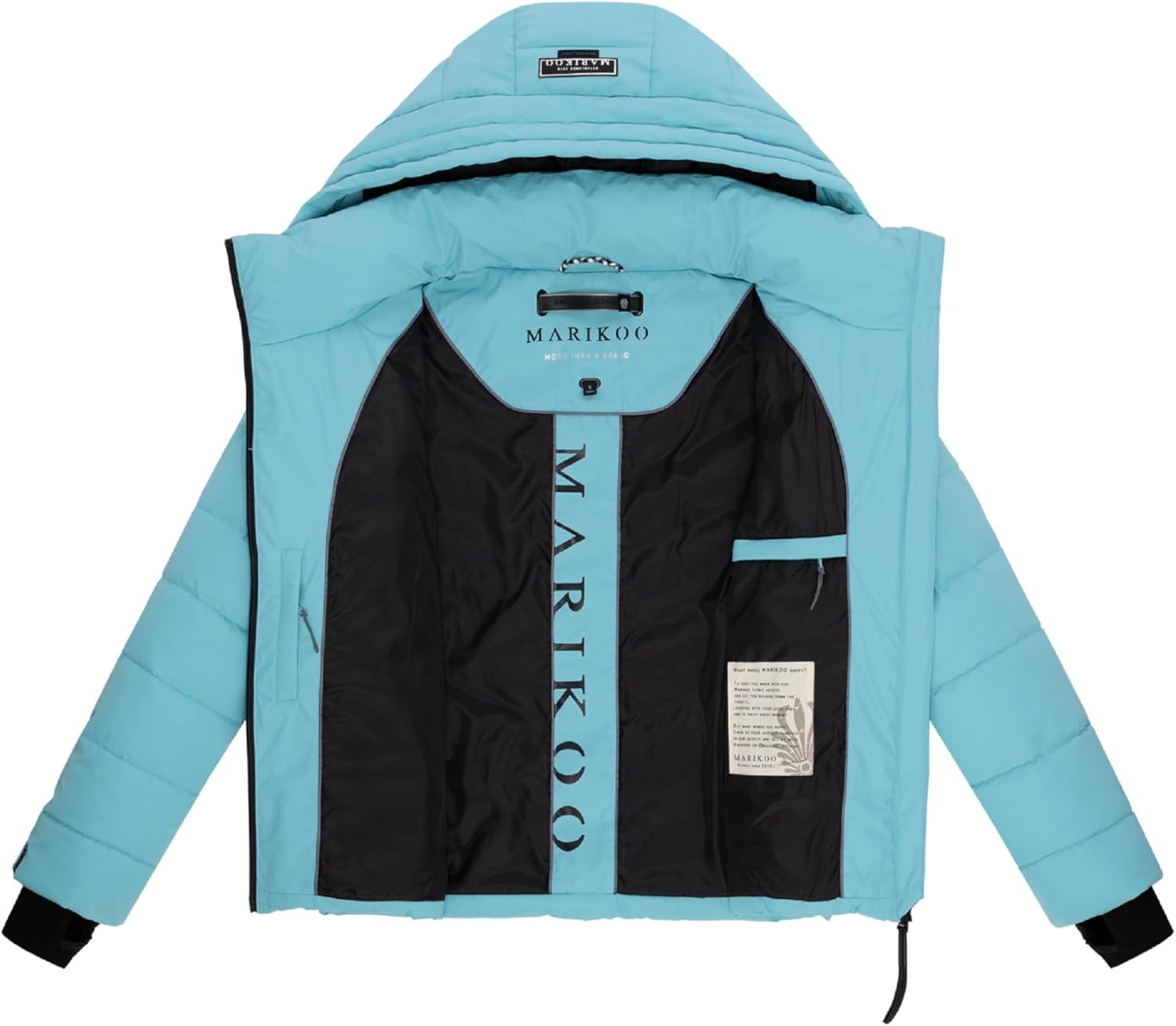 MARIKOO Women's Winter Jacket, Warm Quilted Jacket with Detachable Hood, Samuiaa XVI XS-3XL