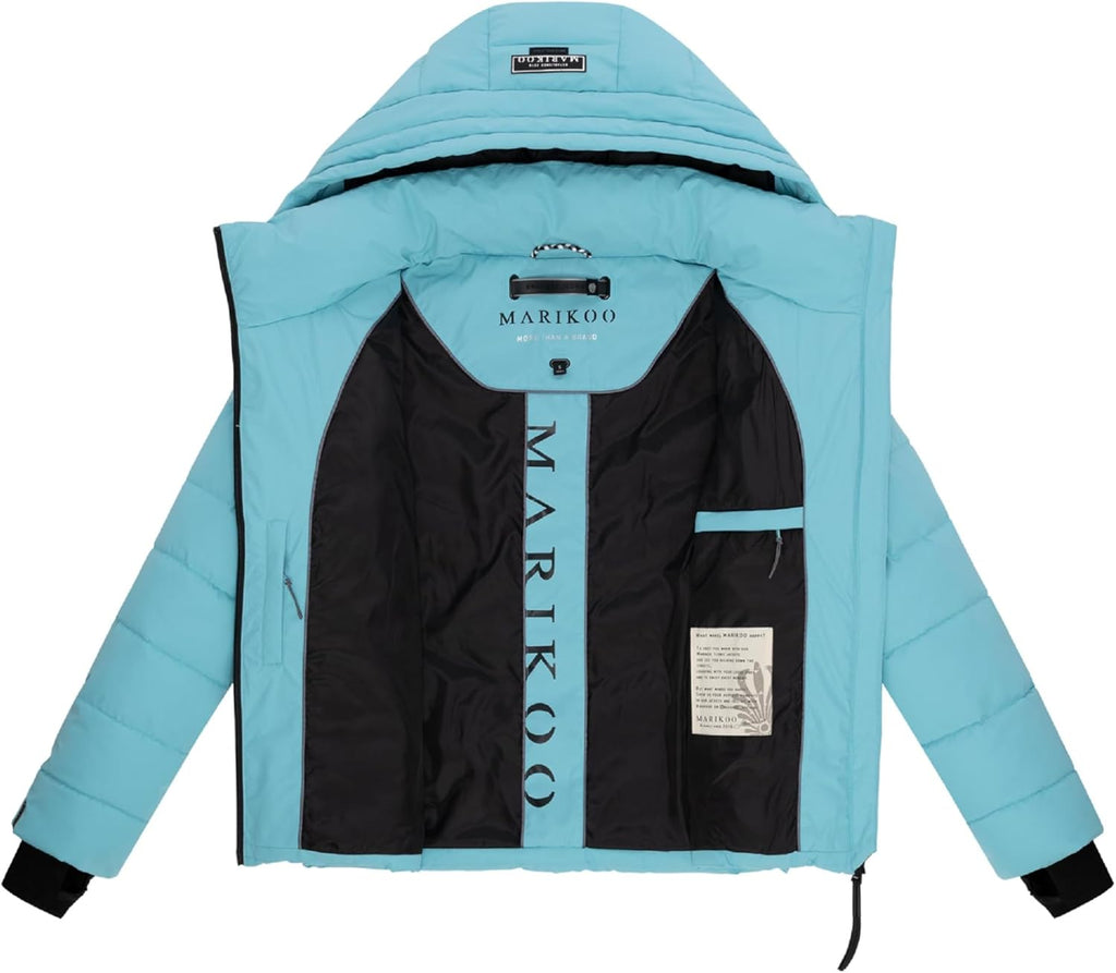 MARIKOO Women's Winter Jacket, Warm Quilted Jacket with Detachable Hood, Samuiaa XVI XS-3XL