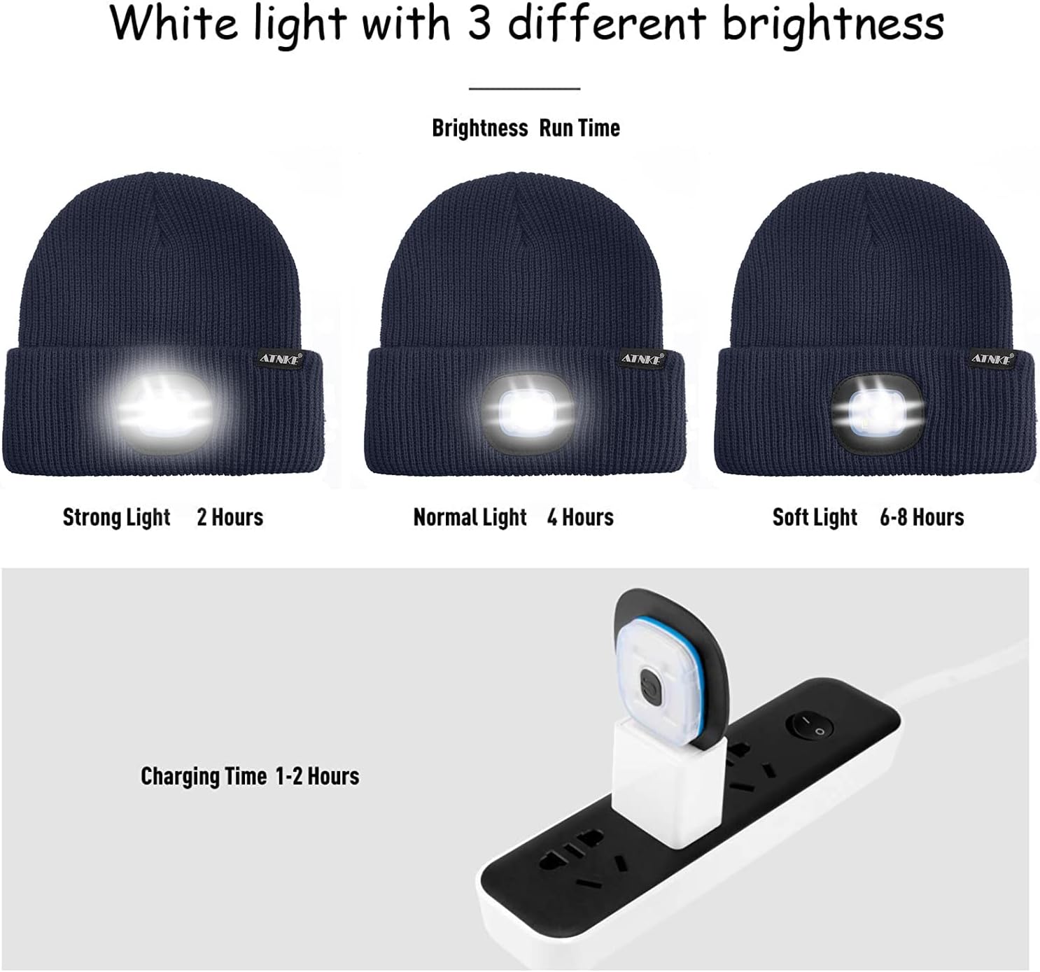 ATNKE Unisex winter hat with led light