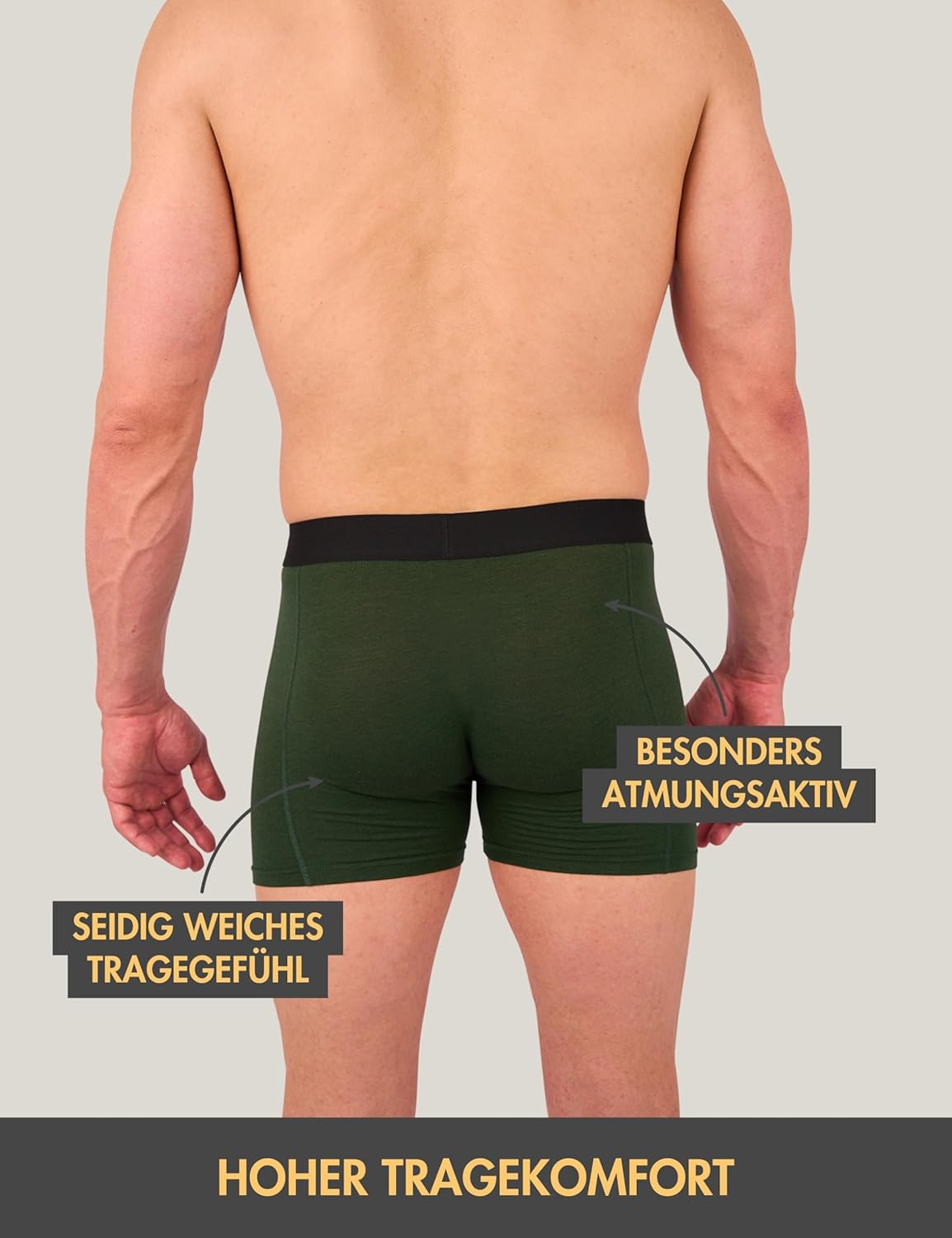 Basic Treasure 3 Pack Premium Bamboo Boxer Shorts Men's Soft Bamboo Cotton Boxer Shorts Bamboo for Men, Breathable Stretch