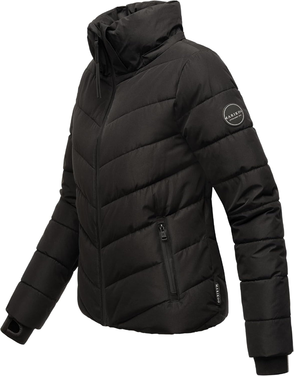 MARIKOO Women's Winter Jacket, Warm Quilted Jacket with Detachable Hood, Samuiaa XVI XS-3XL