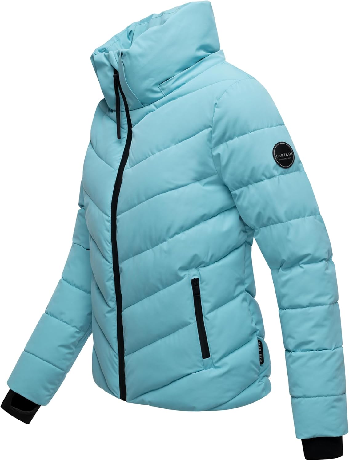MARIKOO Women's Winter Jacket, Warm Quilted Jacket with Detachable Hood, Samuiaa XVI XS-3XL