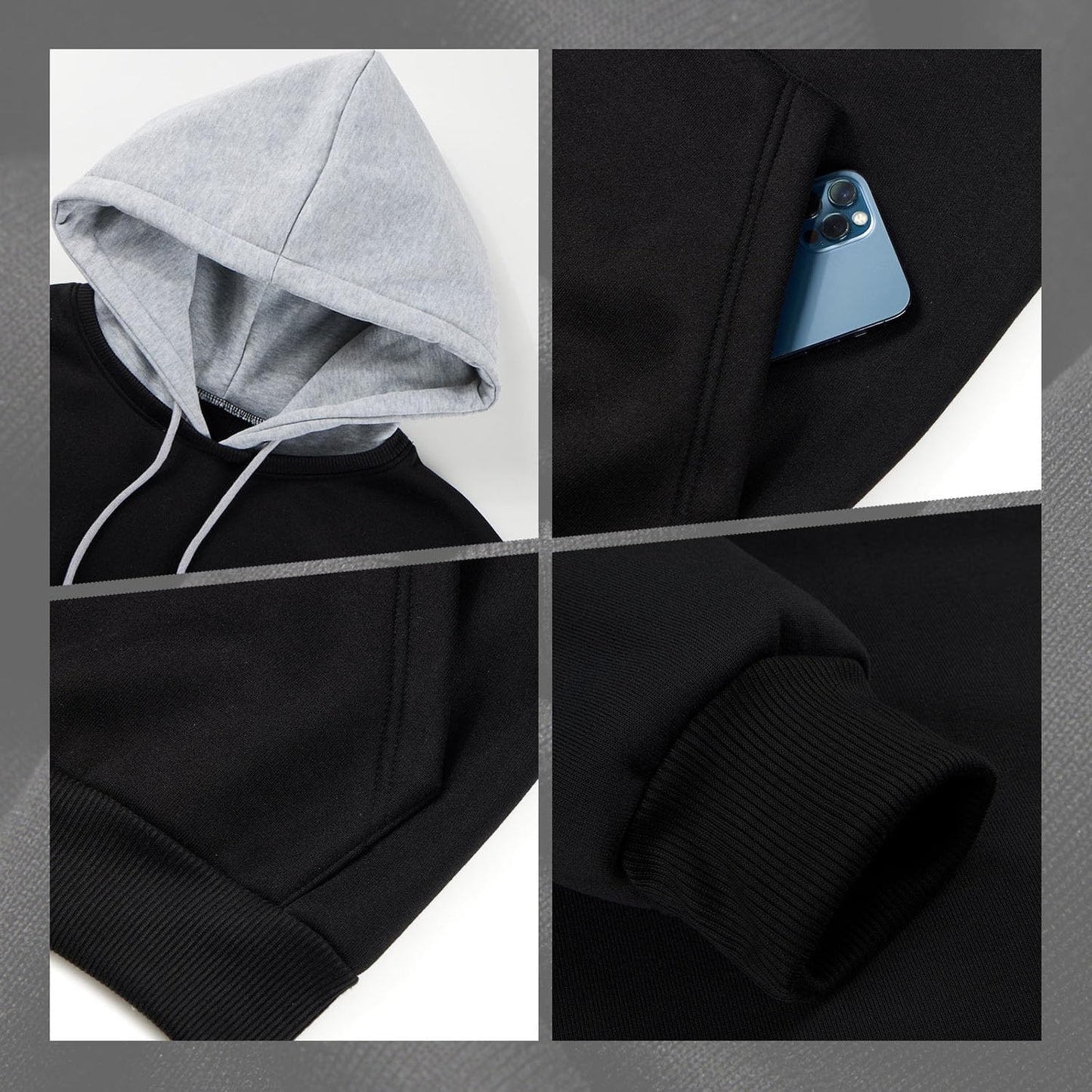 Hoodie Men's Sweatshirt Long Sleeve Sweatshirt Hoodie Color Block Sweatshirt