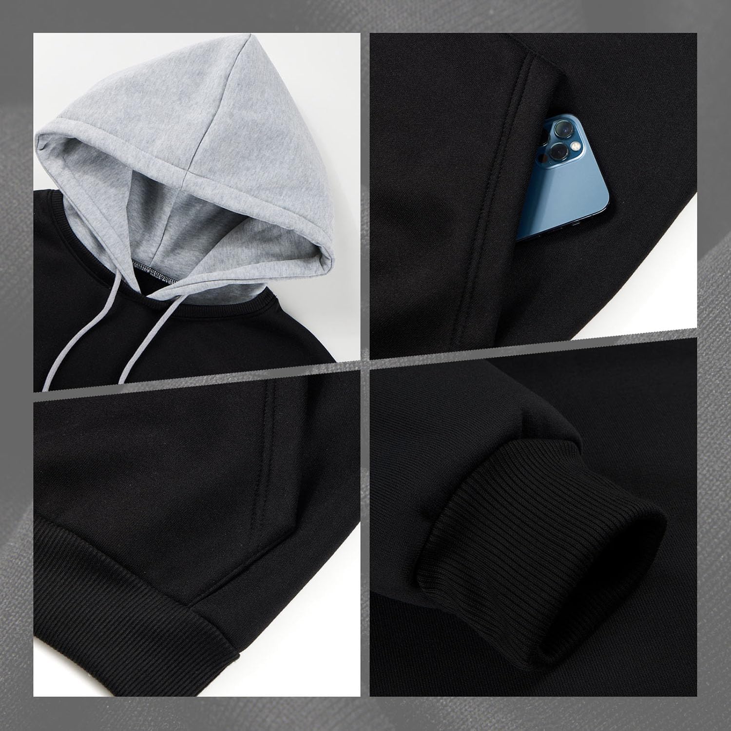 Hoodie Men's Sweatshirt Long Sleeve Sweatshirt Hoodie Color Block Sweatshirt