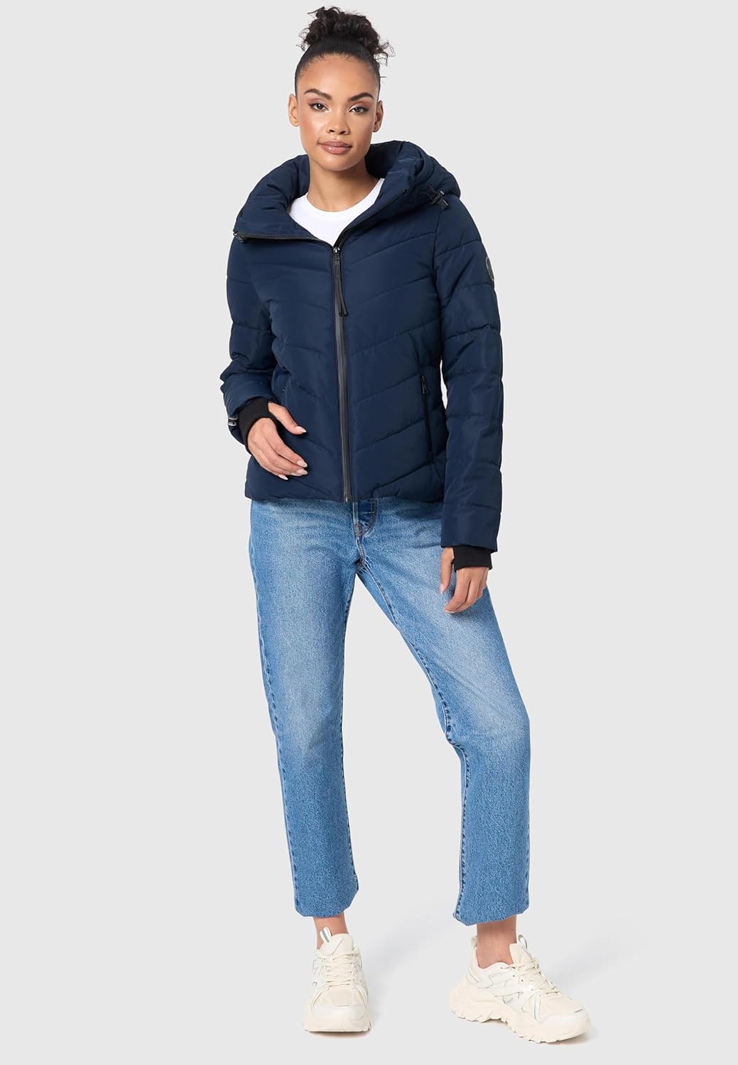MARIKOO Women's Winter Jacket, Warm Quilted Jacket with Detachable Hood, Samuiaa XVI XS-3XL