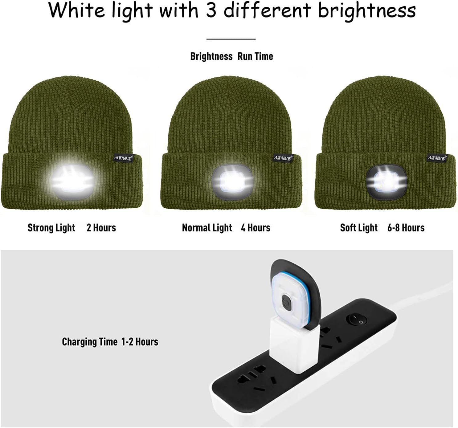 ATNKE Unisex winter hat with led light