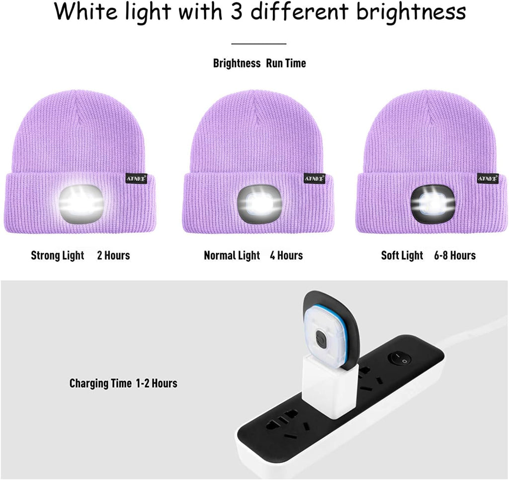 ATNKE Unisex winter hat with led light