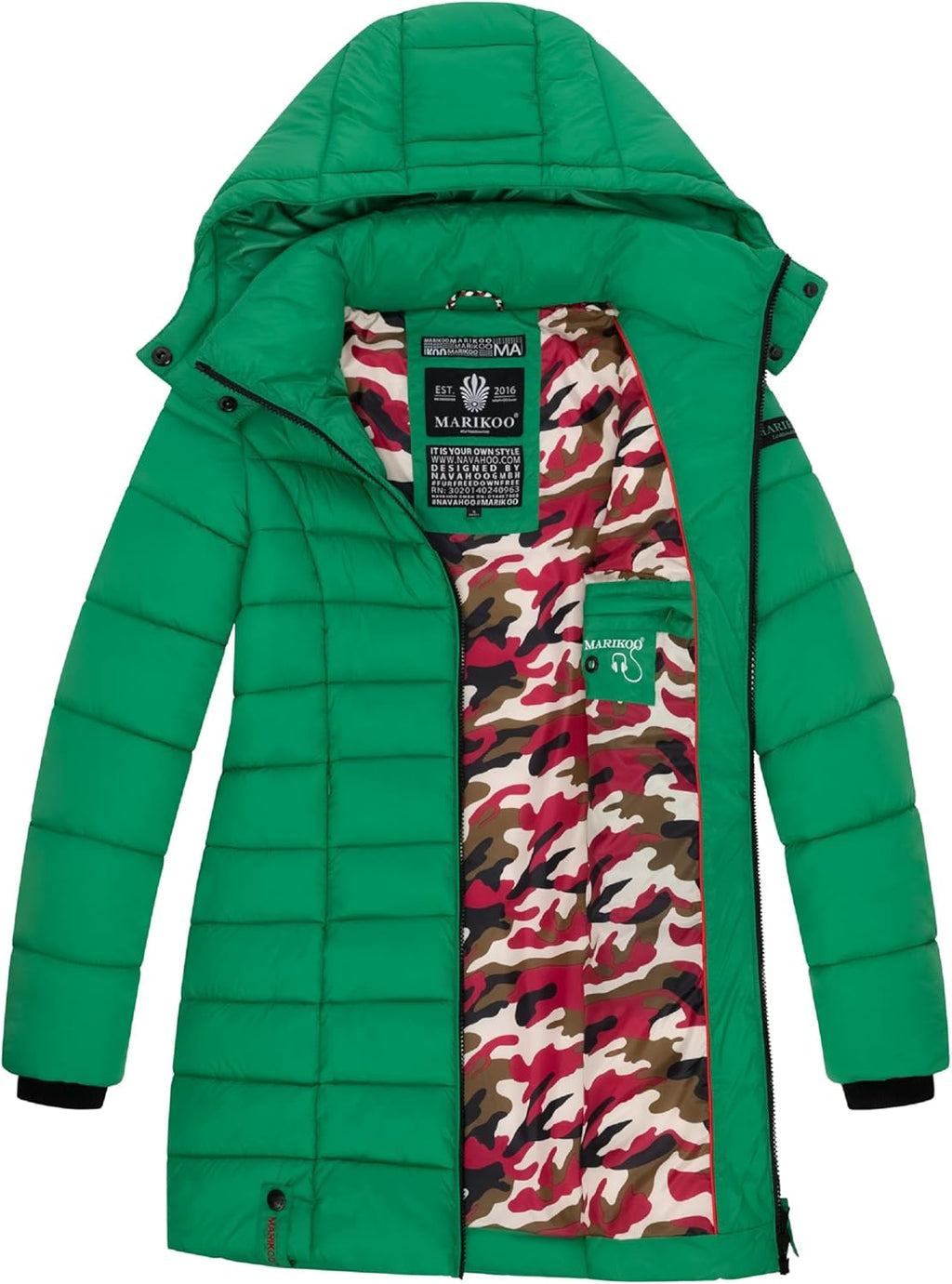 Marikoo Women's Quilted Winter Coat with Evening Star in sizes XS-XXL