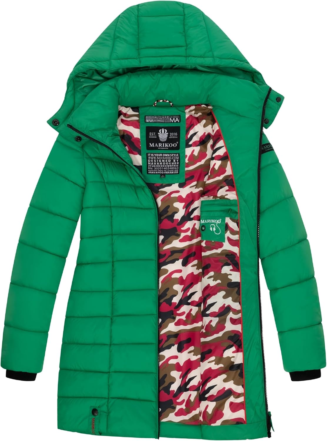 Marikoo Women's Quilted Winter Coat with Evening Star in sizes XS-XXL