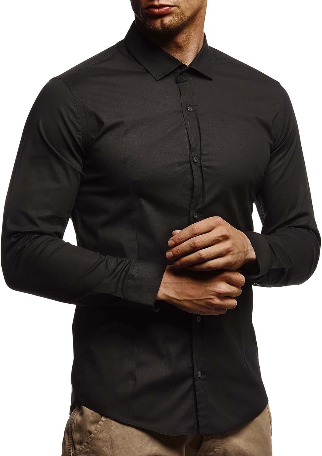 Leif Nelson Shirt with slim fit LN3430
