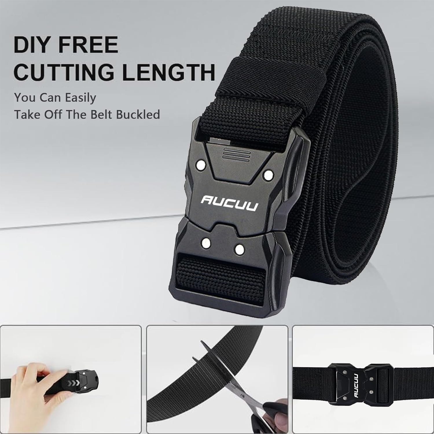 Men's Tactical Belt, Nylon Canvas Belt for Men, Military Tactical Belt, Adjustable Nylon Belts for Travel, Sports and Daily Use(Width 3.8cm)