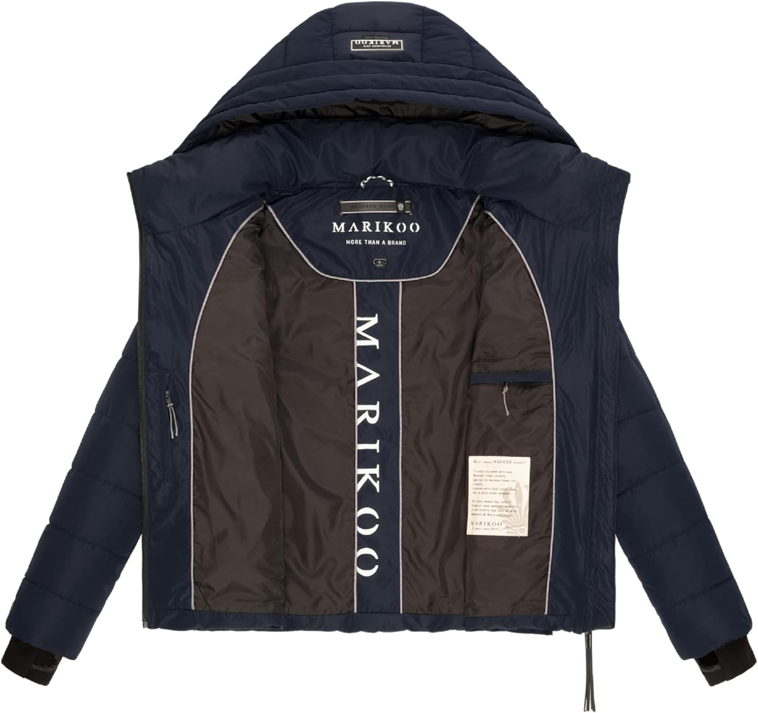 MARIKOO Women's Winter Jacket, Warm Quilted Jacket with Detachable Hood, Samuiaa XVI XS-3XL