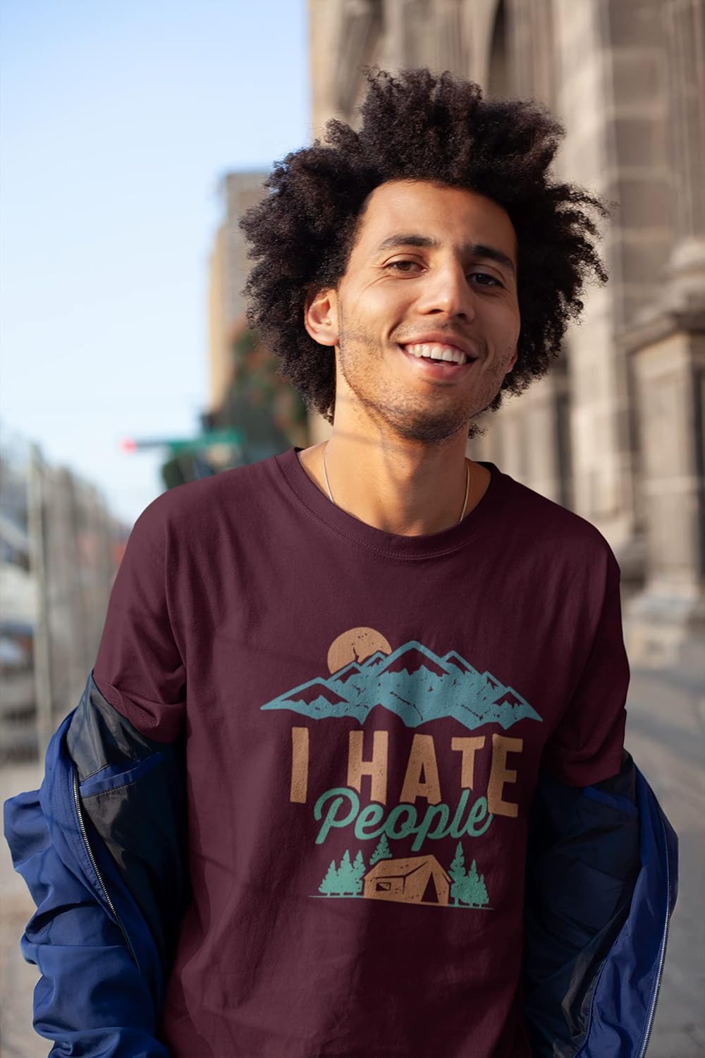 Ultrabasic - Men's Graphics I Hate People Tee Shirt Letters Print