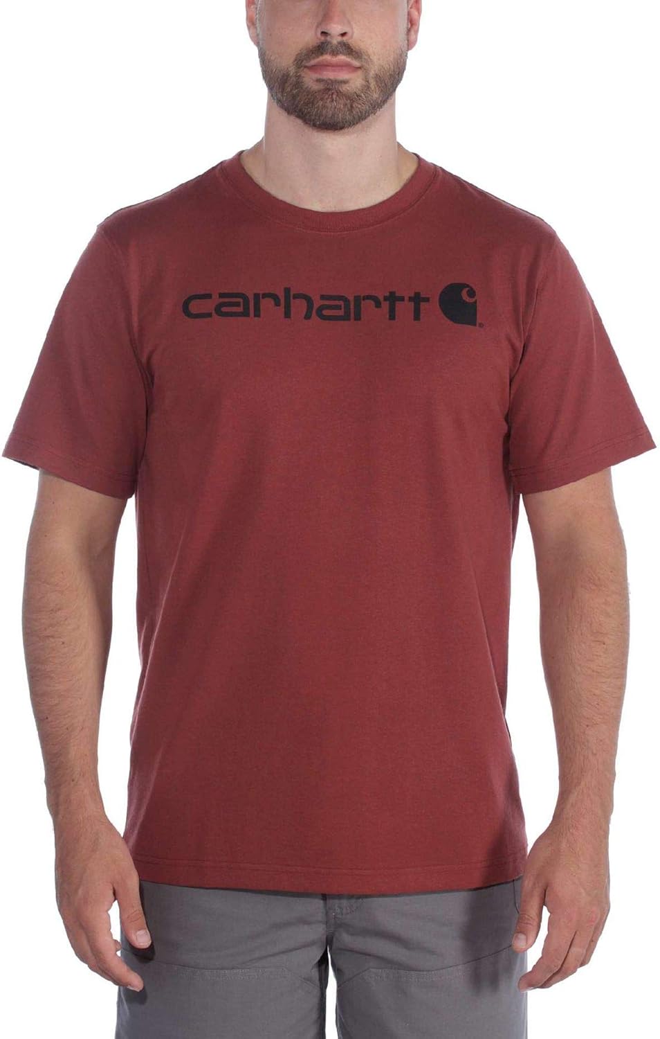Carhartt Men's Relaxed Fit Heavy Short Sleeve Logo Graphic T-Shirt Work Utility T-Shirt
