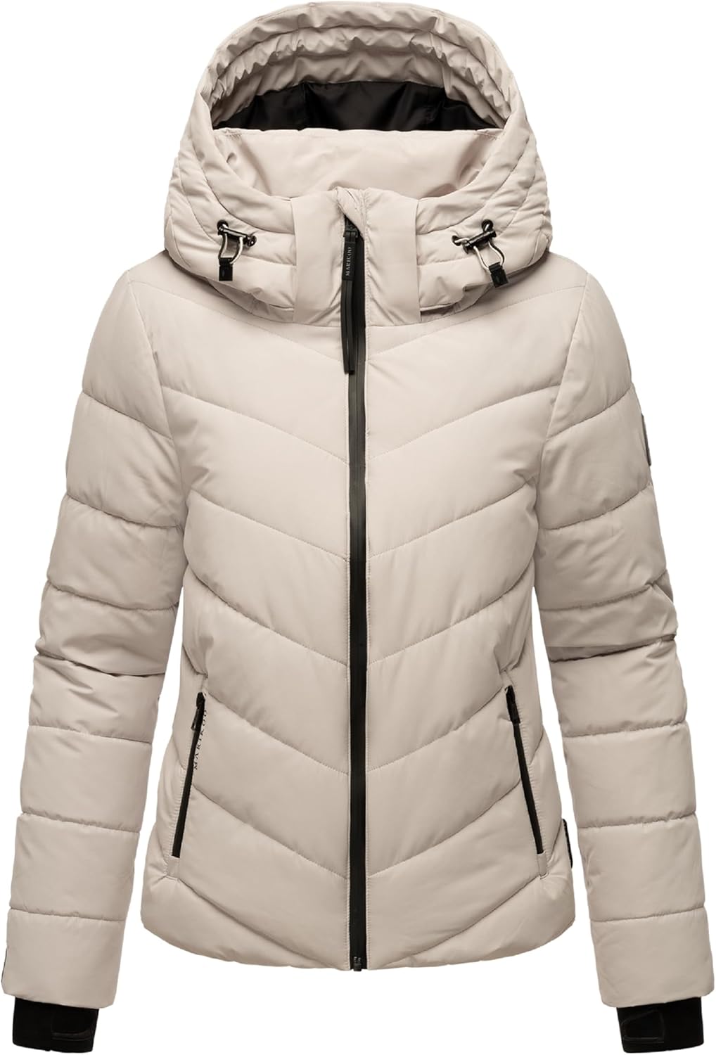 MARIKOO Women's Winter Jacket, Warm Quilted Jacket with Detachable Hood, Samuiaa XVI XS-3XL