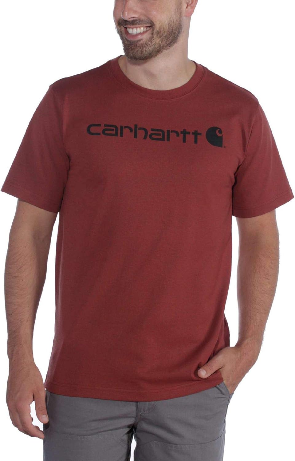 Carhartt Men's Relaxed Fit Heavy Short Sleeve Logo Graphic T-Shirt Work Utility T-Shirt