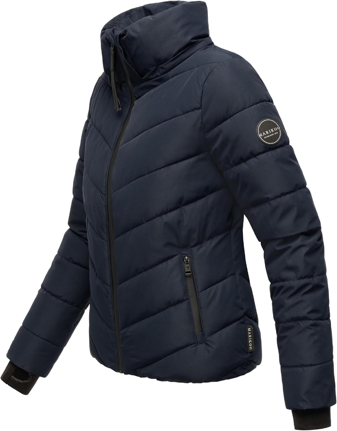 MARIKOO Women's Winter Jacket, Warm Quilted Jacket with Detachable Hood, Samuiaa XVI XS-3XL