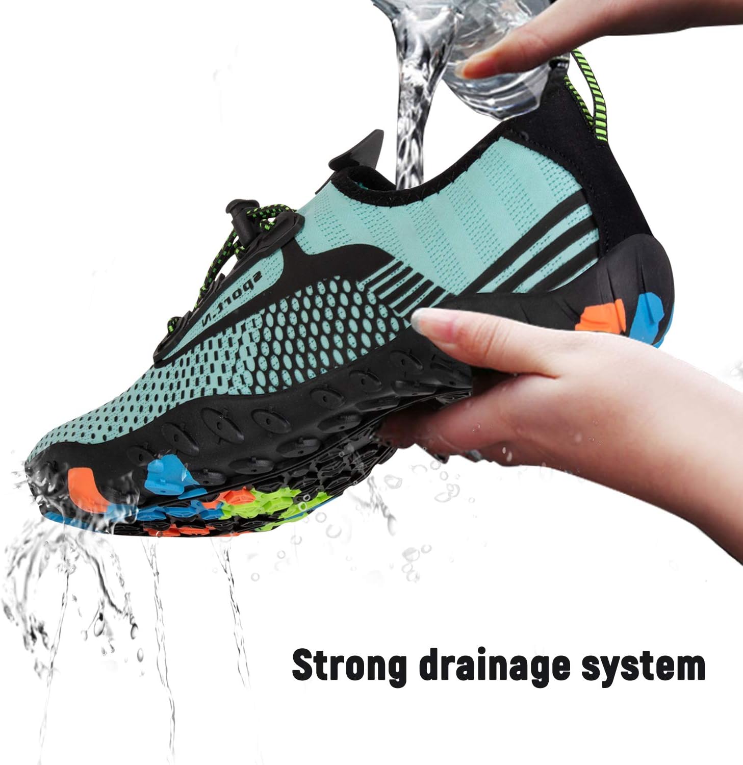 Water Shoes Men Women Quick Dry Sports Water Shoes Unisex Swimming Shoes with 14 Drainage Holes for Bath, Walking, Yoga, Lake, Beach, Garden, Park, Driving, Boating