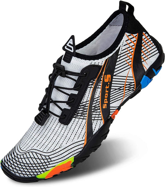 Water Shoes Men Women Quick Dry Sports Water Shoes Unisex Swimming Shoes with 14 Drainage Holes for Bath, Walking, Yoga, Lake, Beach, Garden, Park, Driving, Boating