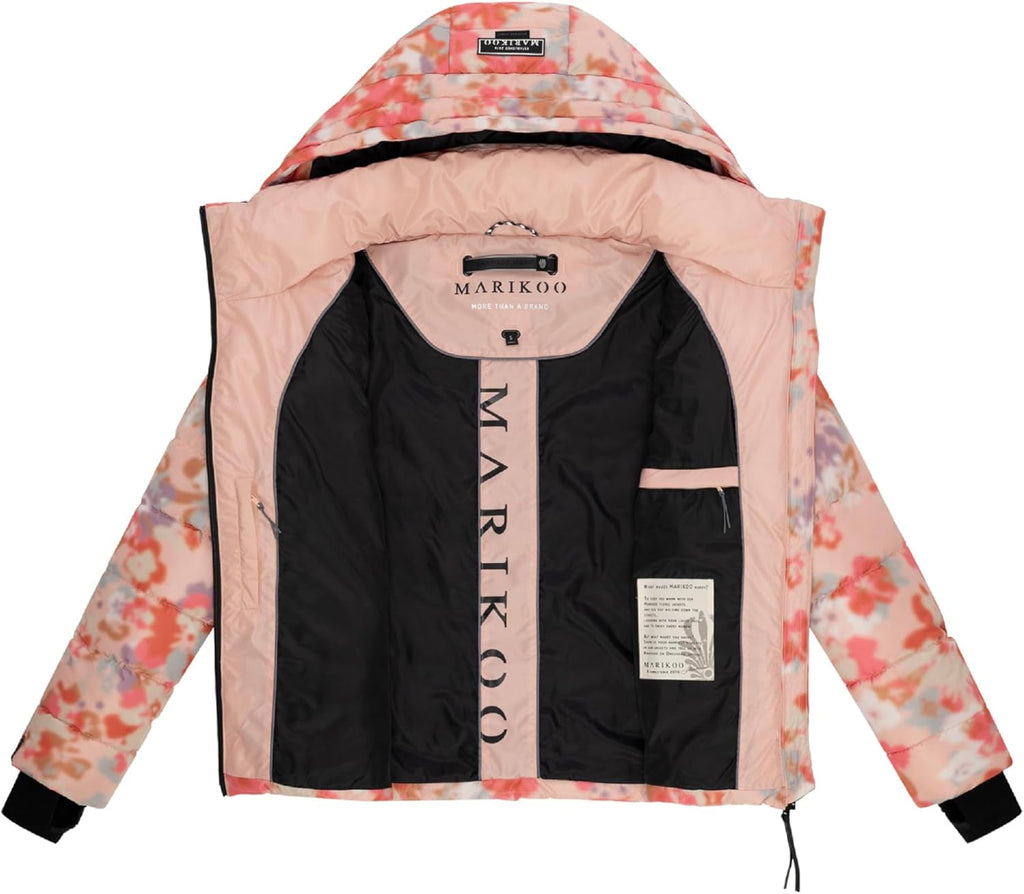 MARIKOO Women's Winter Jacket, Warm Quilted Jacket with Detachable Hood, Samuiaa XVI XS-3XL