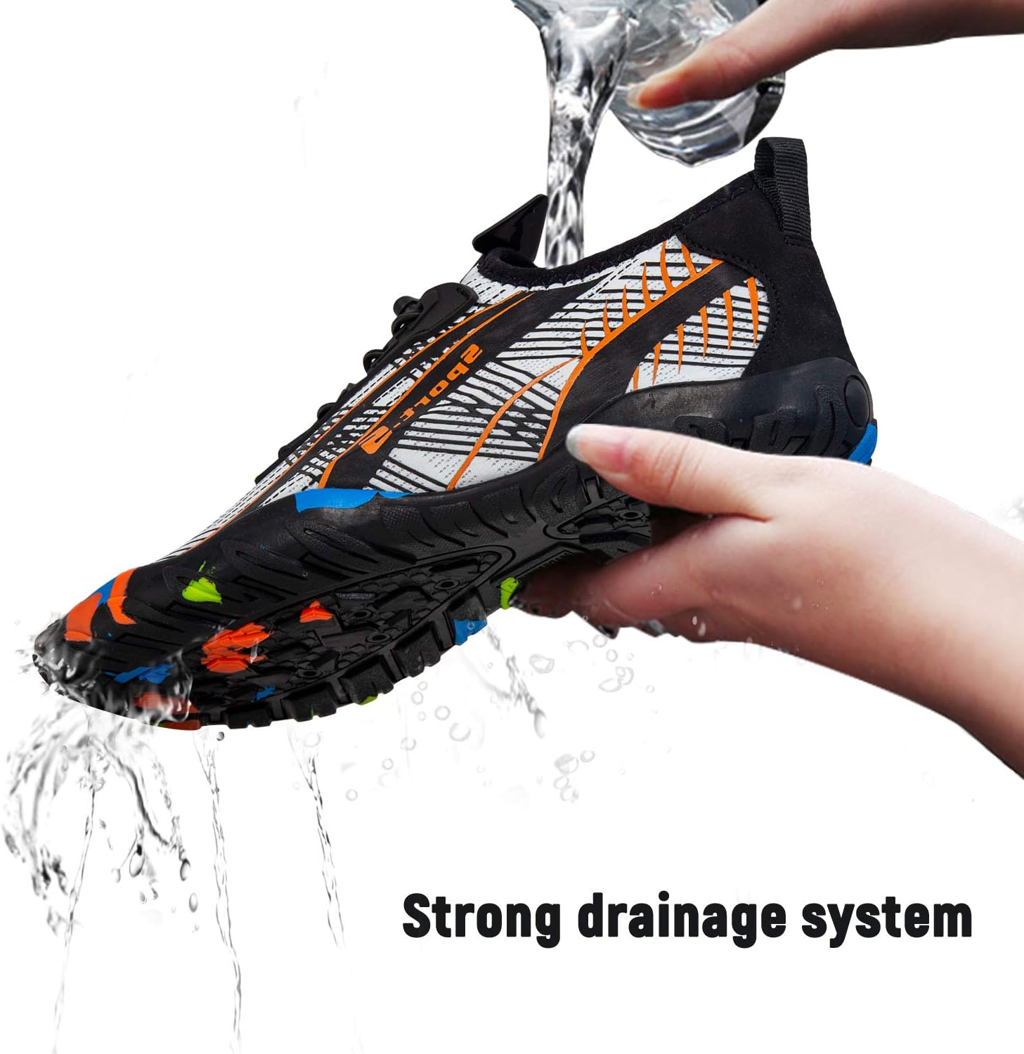 Water Shoes Men Women Quick Dry Sports Water Shoes Unisex Swimming Shoes with 14 Drainage Holes for Bath, Walking, Yoga, Lake, Beach, Garden, Park, Driving, Boating
