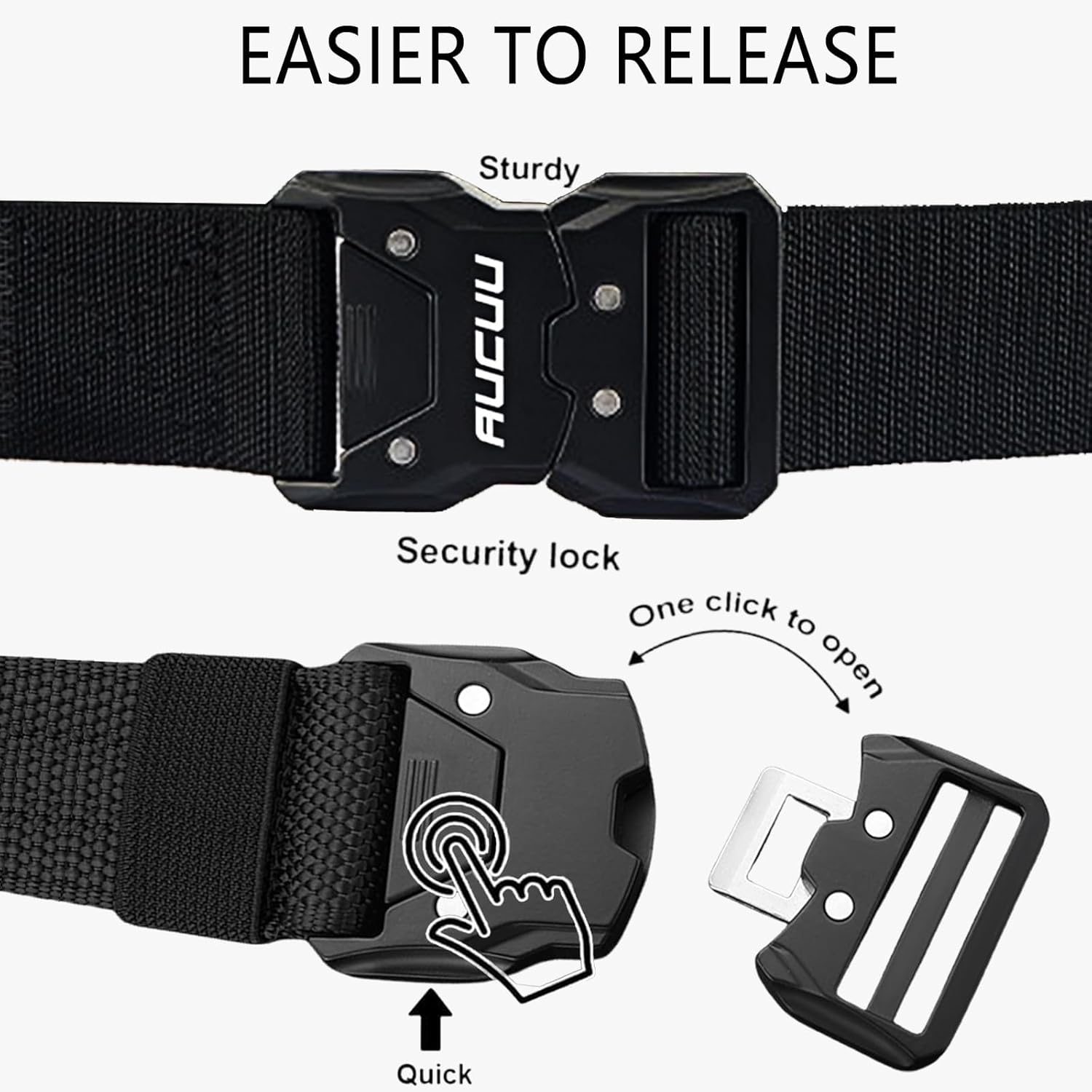 Men's Tactical Belt, Nylon Canvas Belt for Men, Military Tactical Belt, Adjustable Nylon Belts for Travel, Sports and Daily Use(Width 3.8cm)