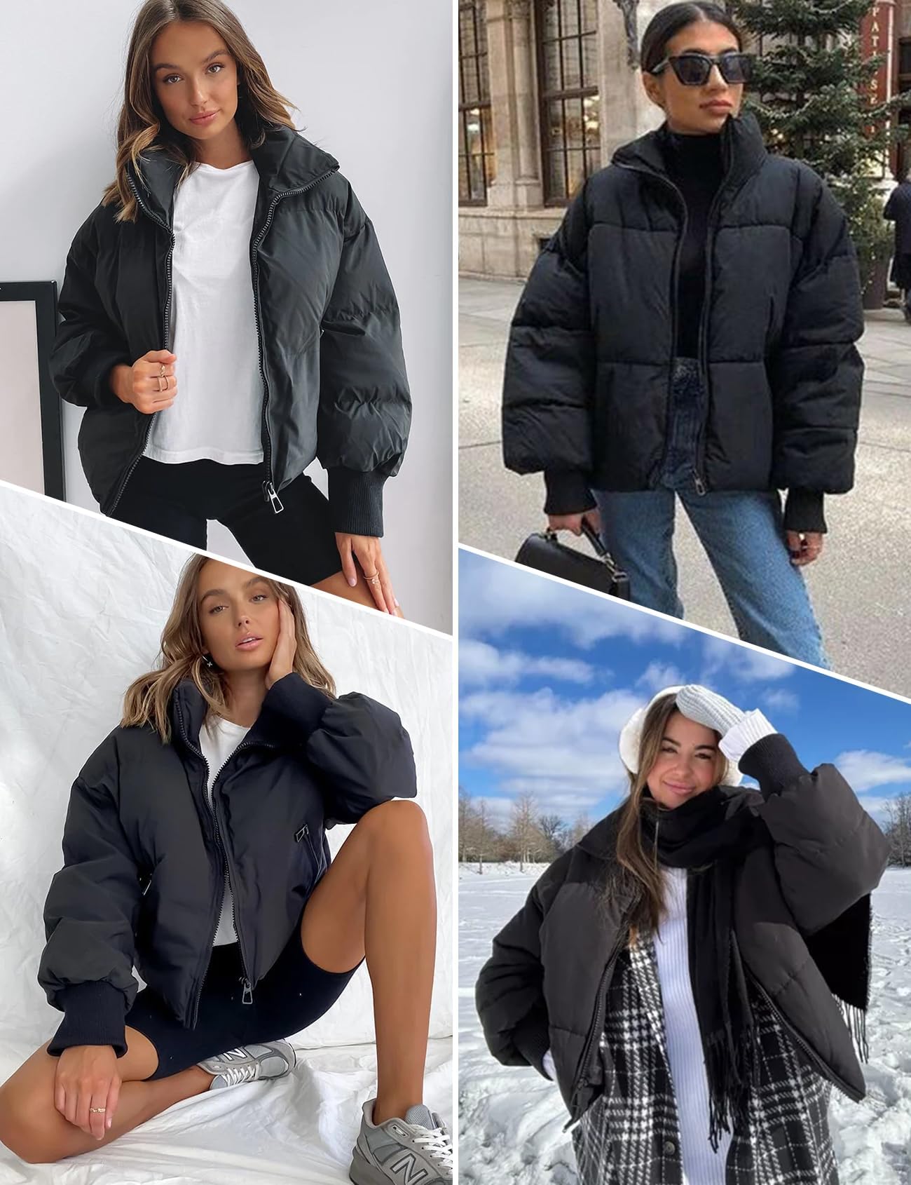 Gihuo Women’s Winter Cropped Puffer Jacket Coat Short Warm Quilted Jacket 2026