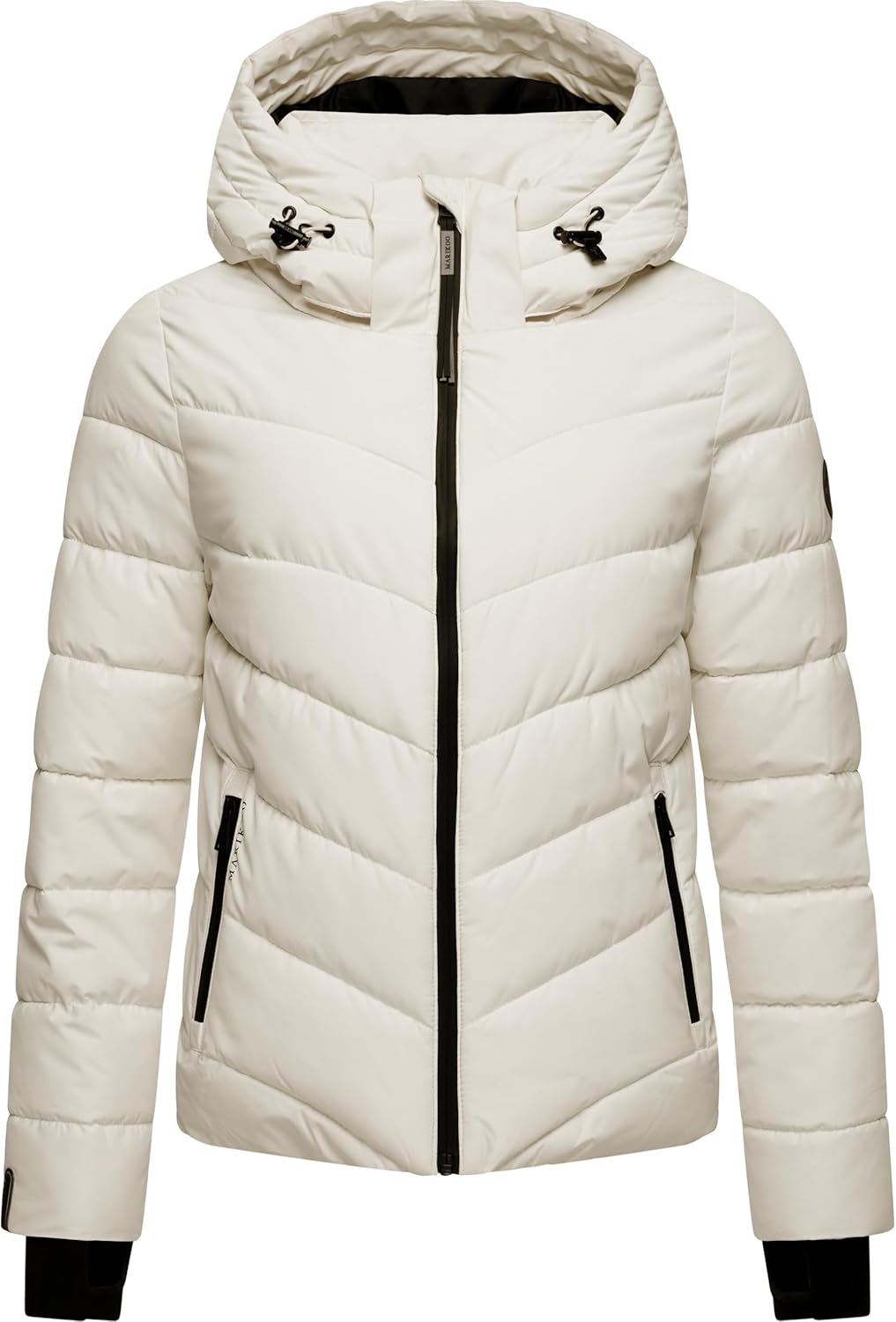 MARIKOO Women's Winter Jacket, Warm Quilted Jacket with Detachable Hood, Samuiaa XVI XS-3XL