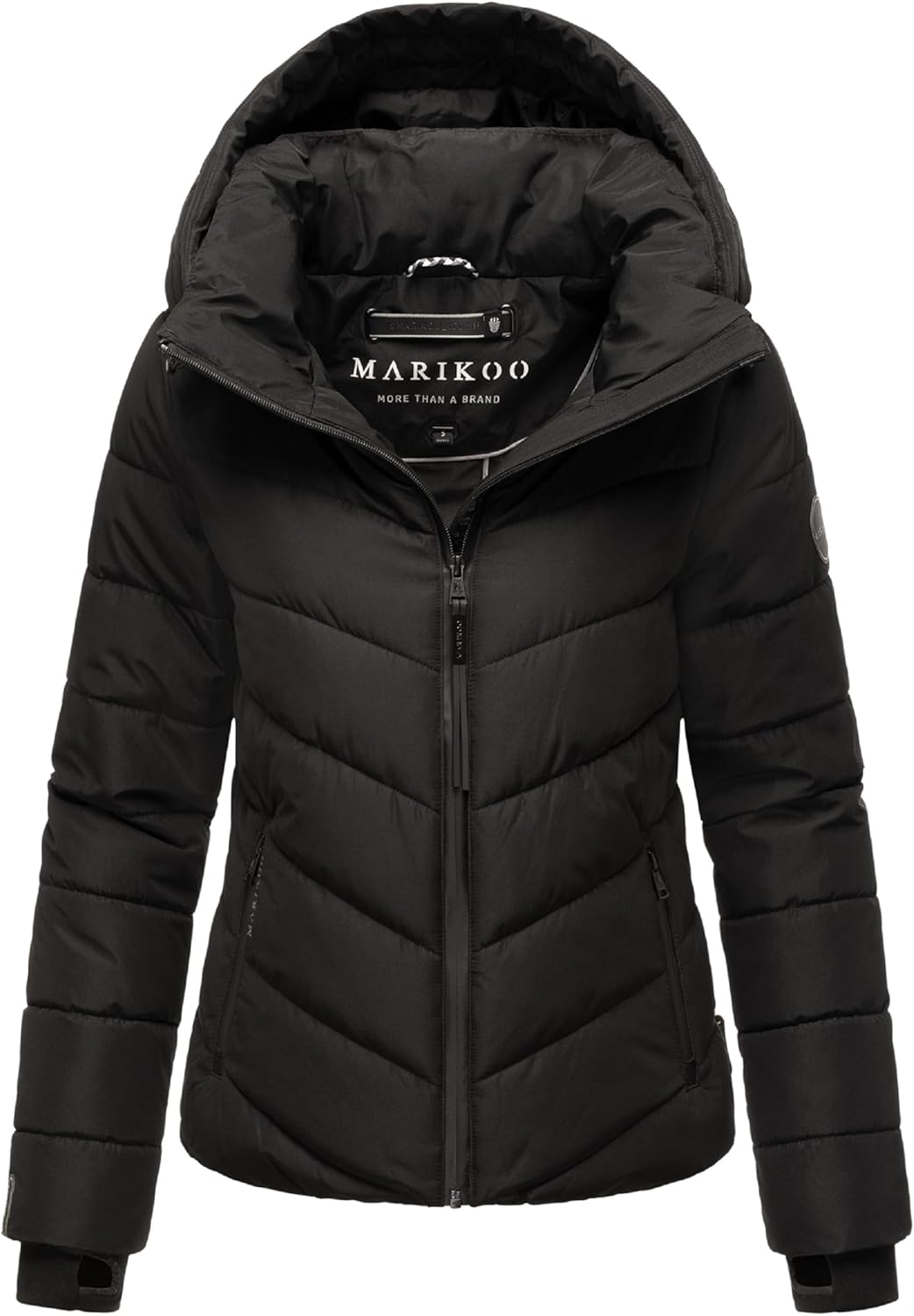 MARIKOO Women's Winter Jacket, Warm Quilted Jacket with Detachable Hood, Samuiaa XVI XS-3XL