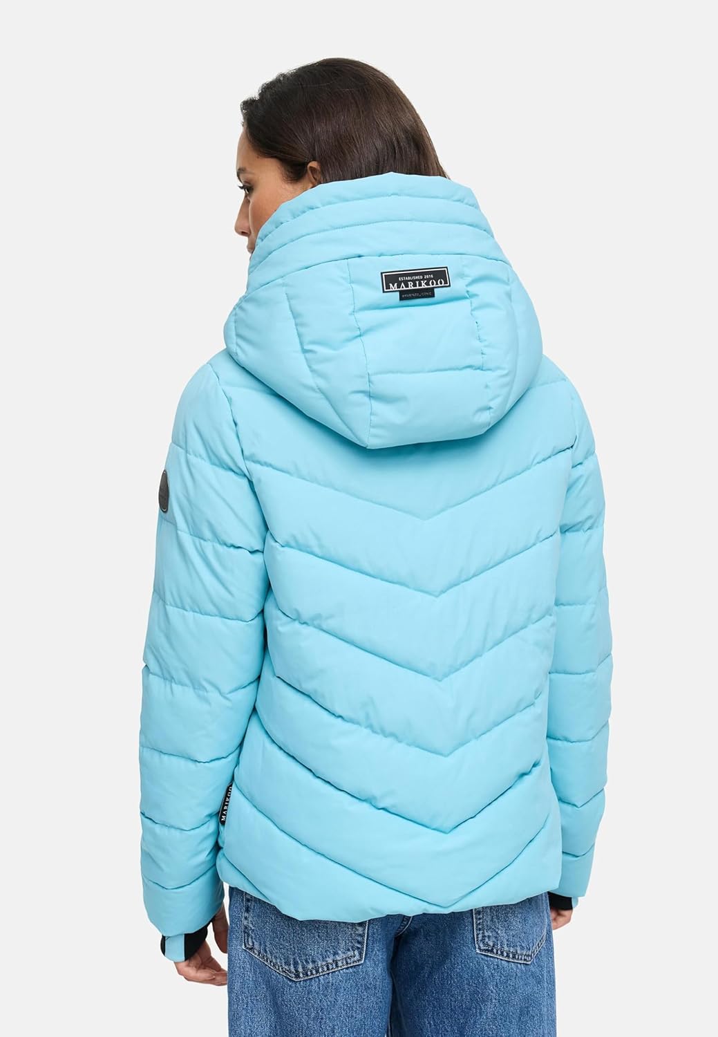 MARIKOO Women's Winter Jacket, Warm Quilted Jacket with Detachable Hood, Samuiaa XVI XS-3XL