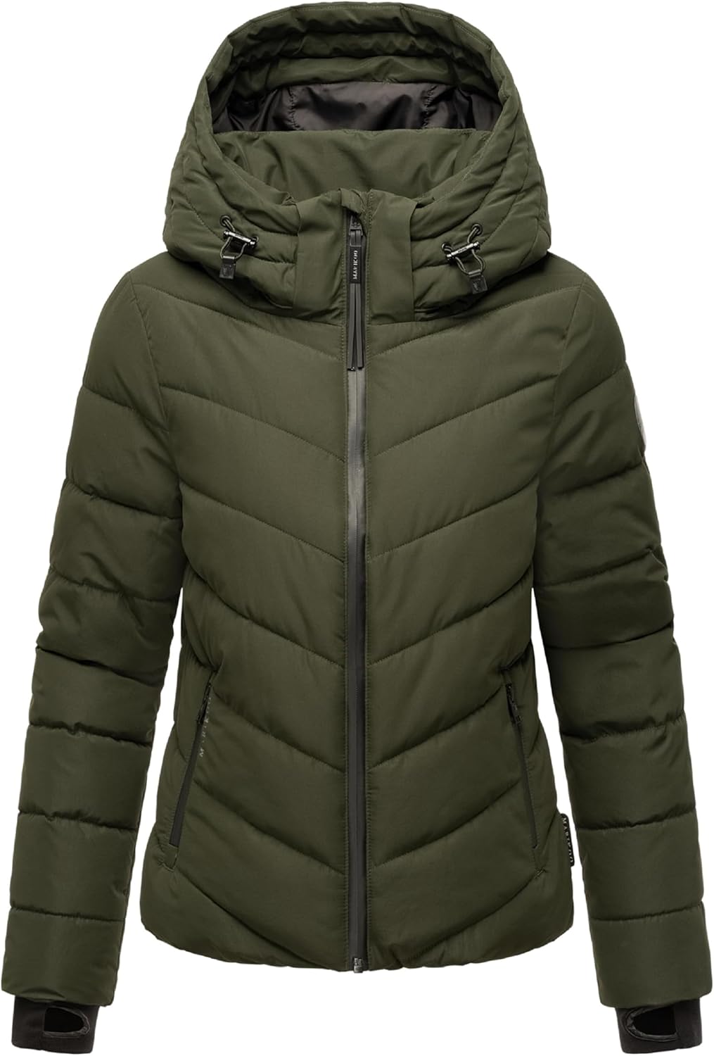 MARIKOO Women's Winter Jacket, Warm Quilted Jacket with Detachable Hood, Samuiaa XVI XS-3XL